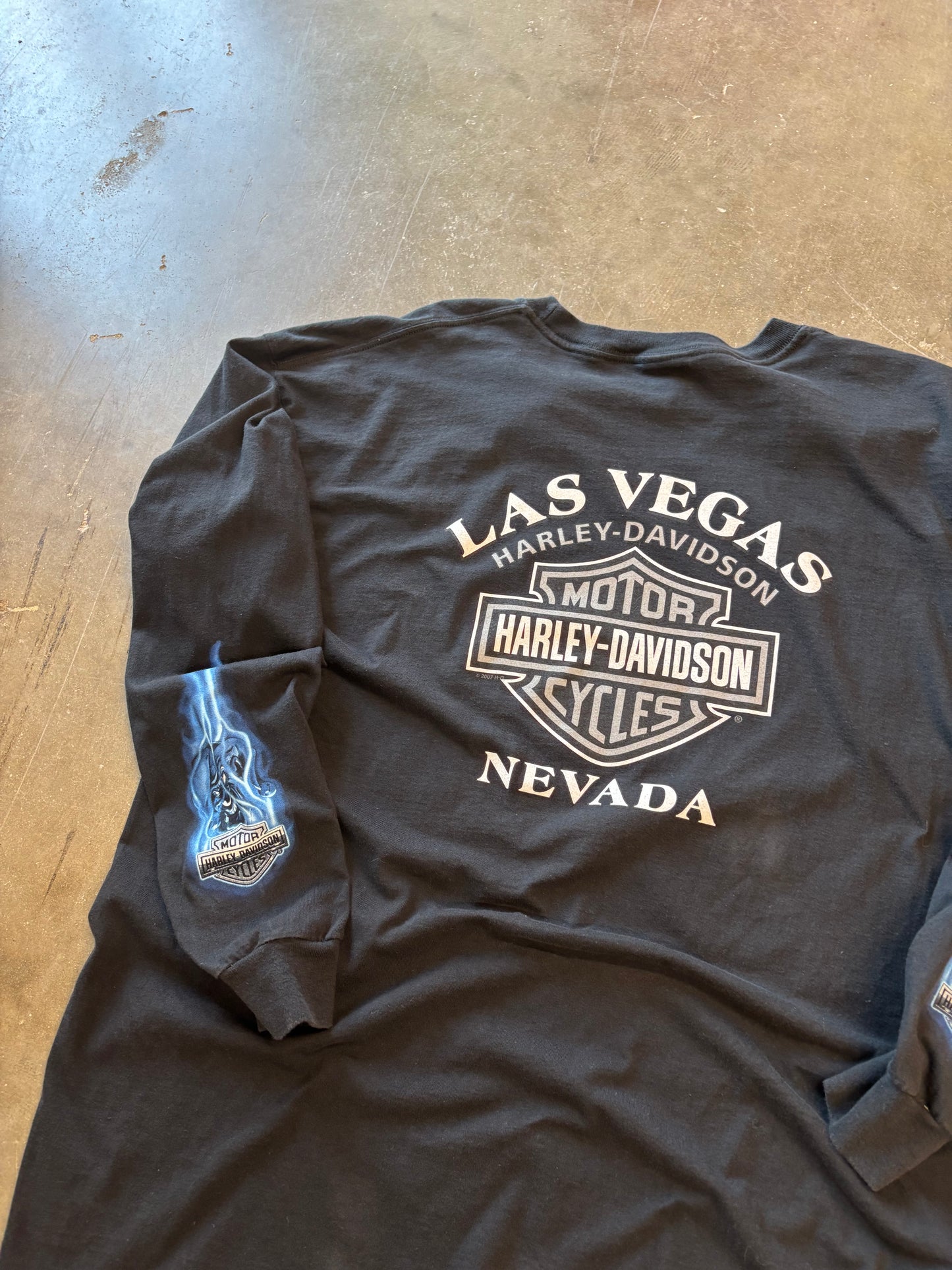 Harley Davidson Joker long sleeve blue flame size xxl