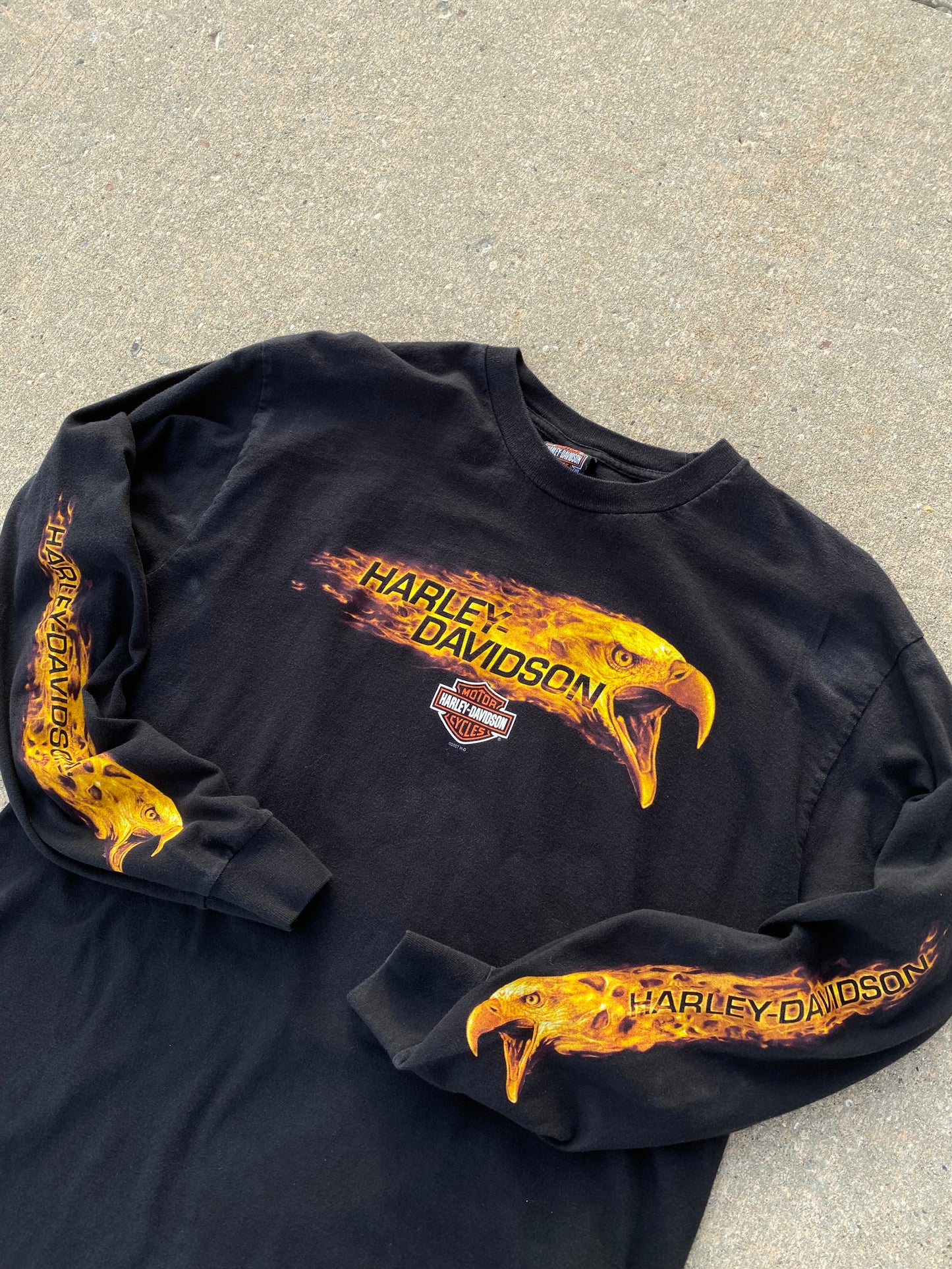 Harley Davidson Flaming Eagle Long sleeve size large