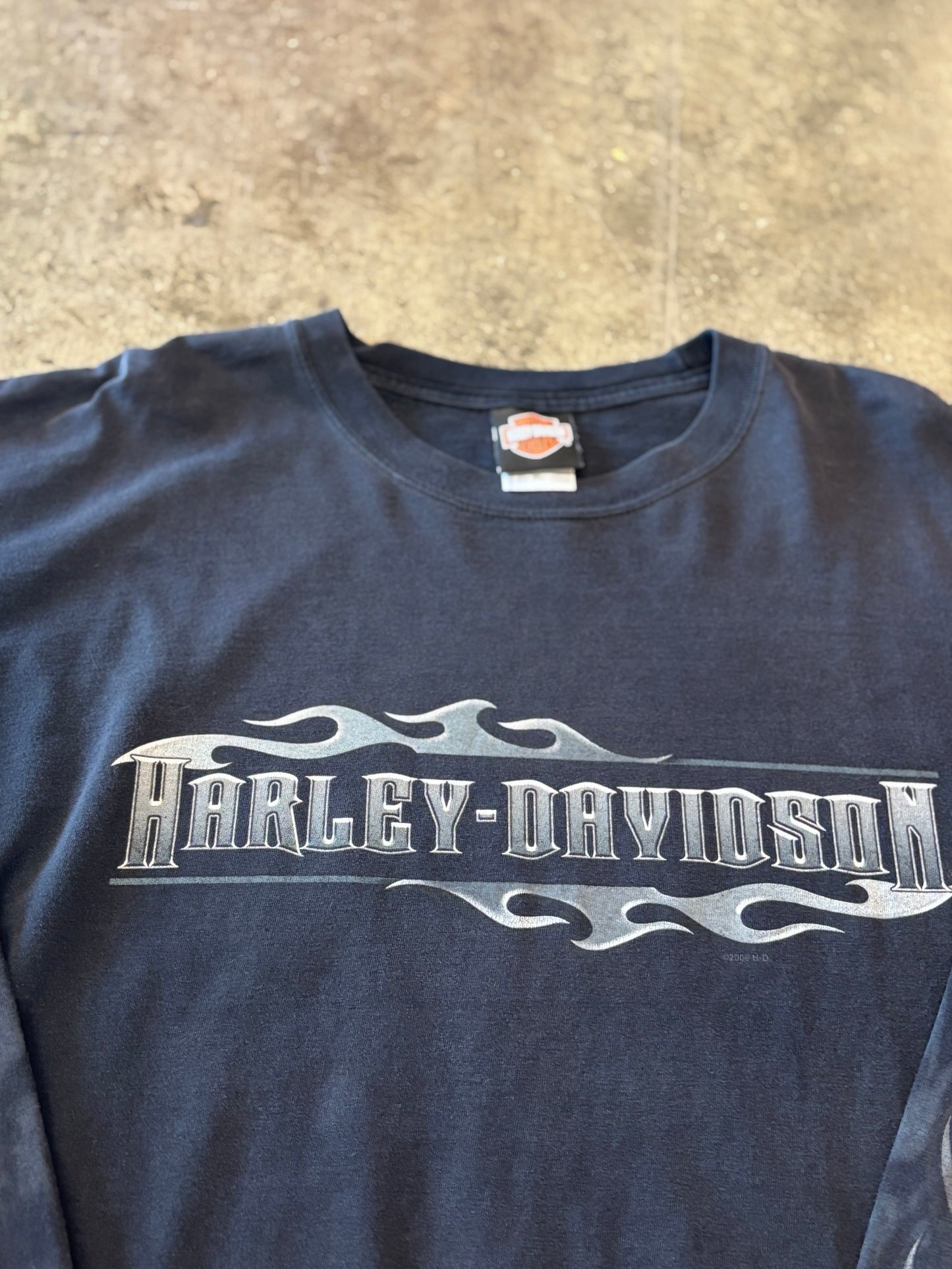 Harley Davidson chrome flame long sleeve size xl