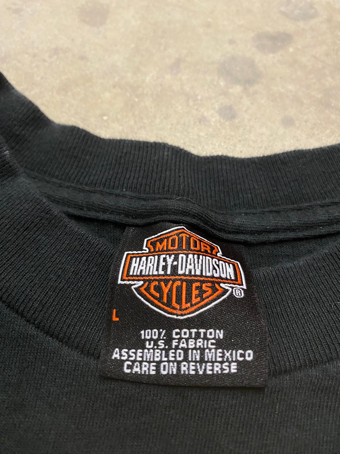 Vintage Harley Davidson blue shield shirt size large