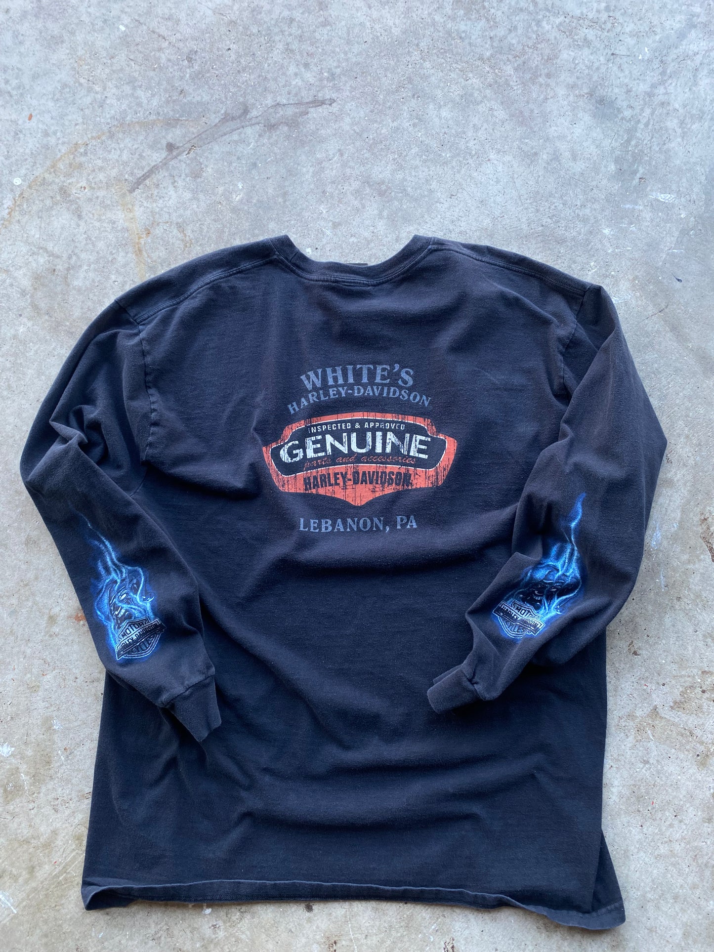 Harley Davidson Blue Flame Joker shirt size extra large