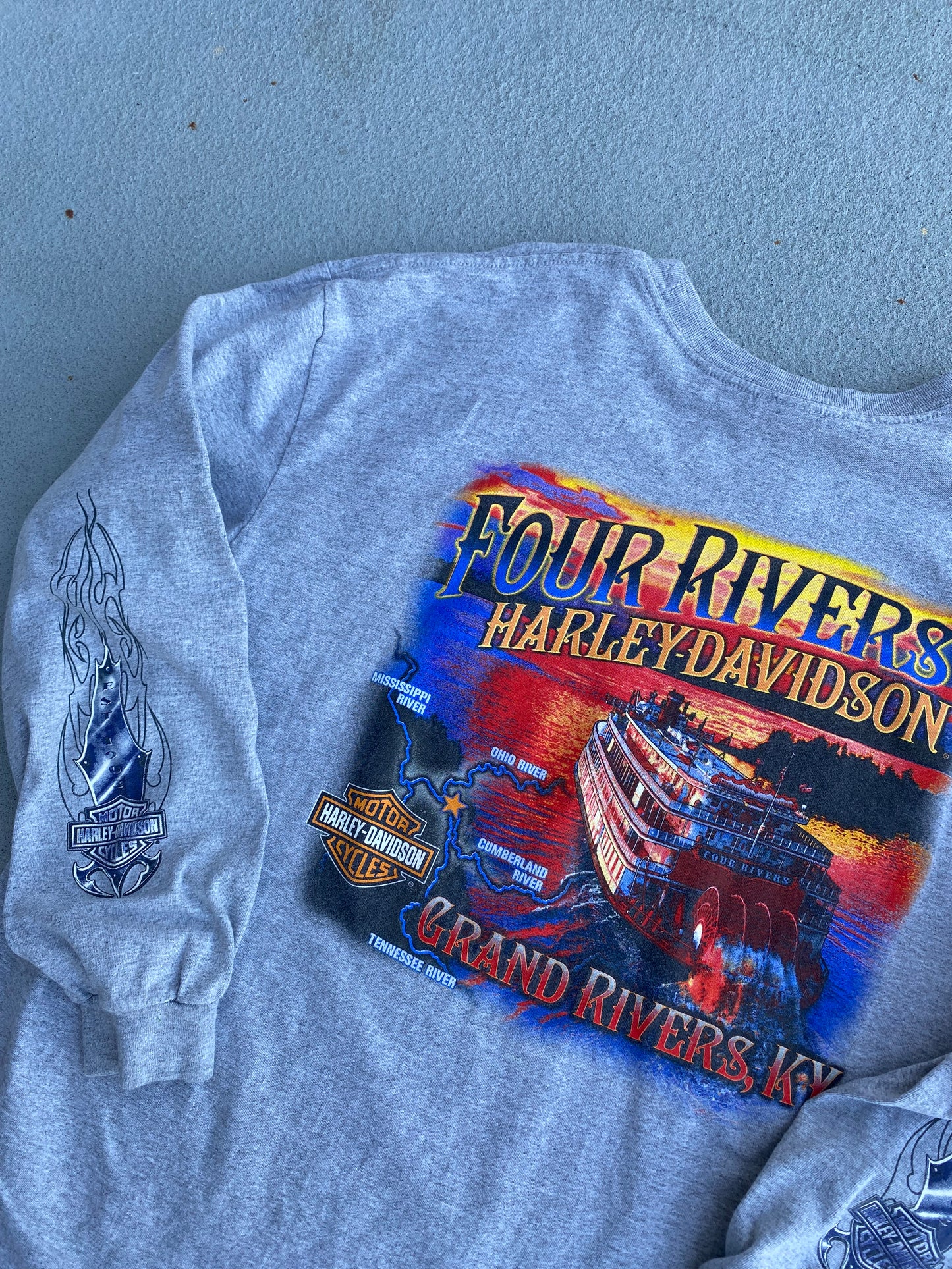 Harley Davidson Purple on Grey Long sleeve size XXL