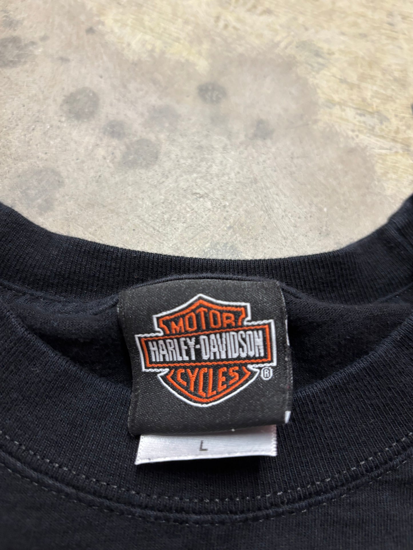 Harley Davidson chrome flame long sleeve size large