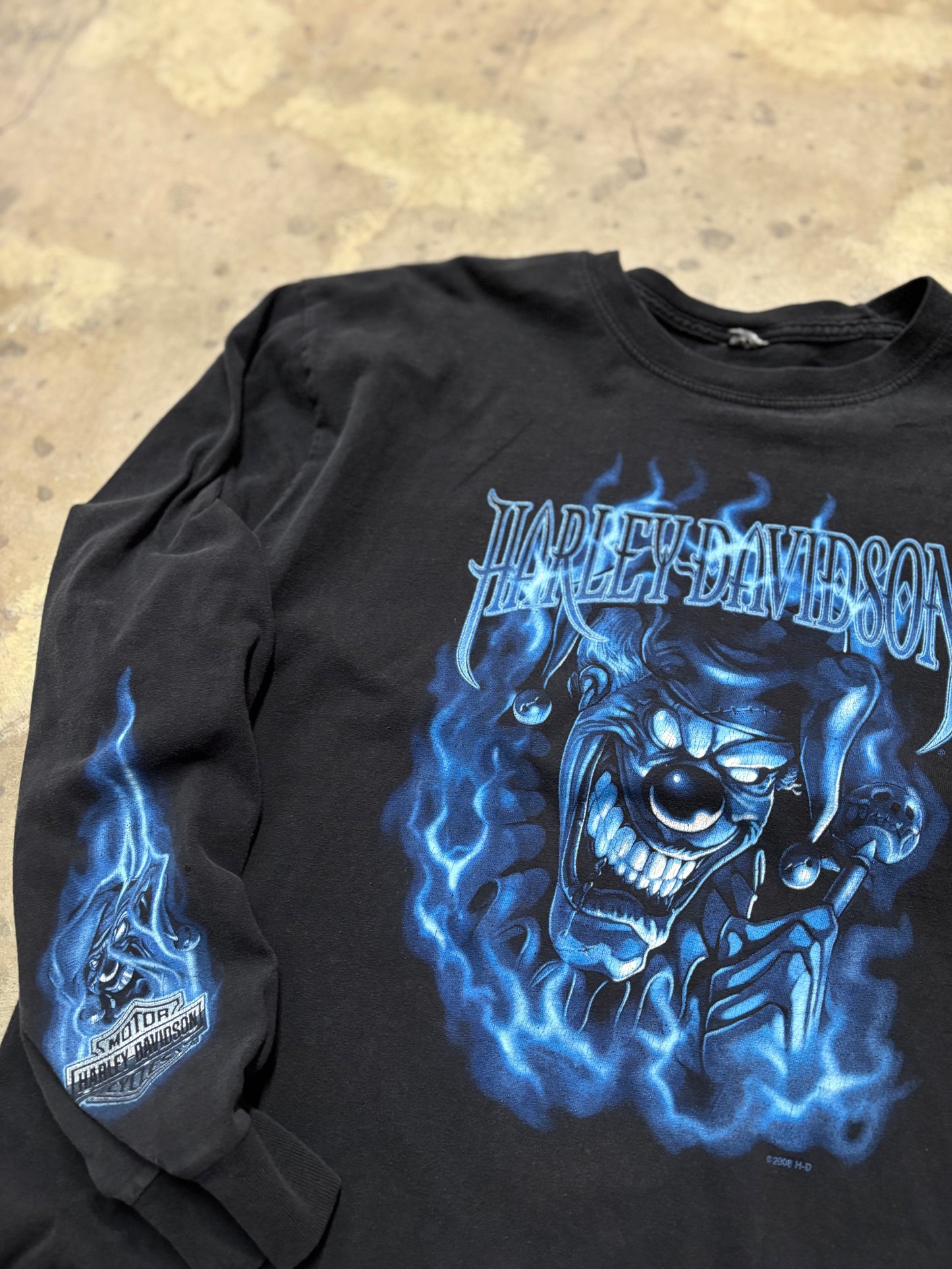 Harley Davidson Blue Flame Joker shirt size extra large