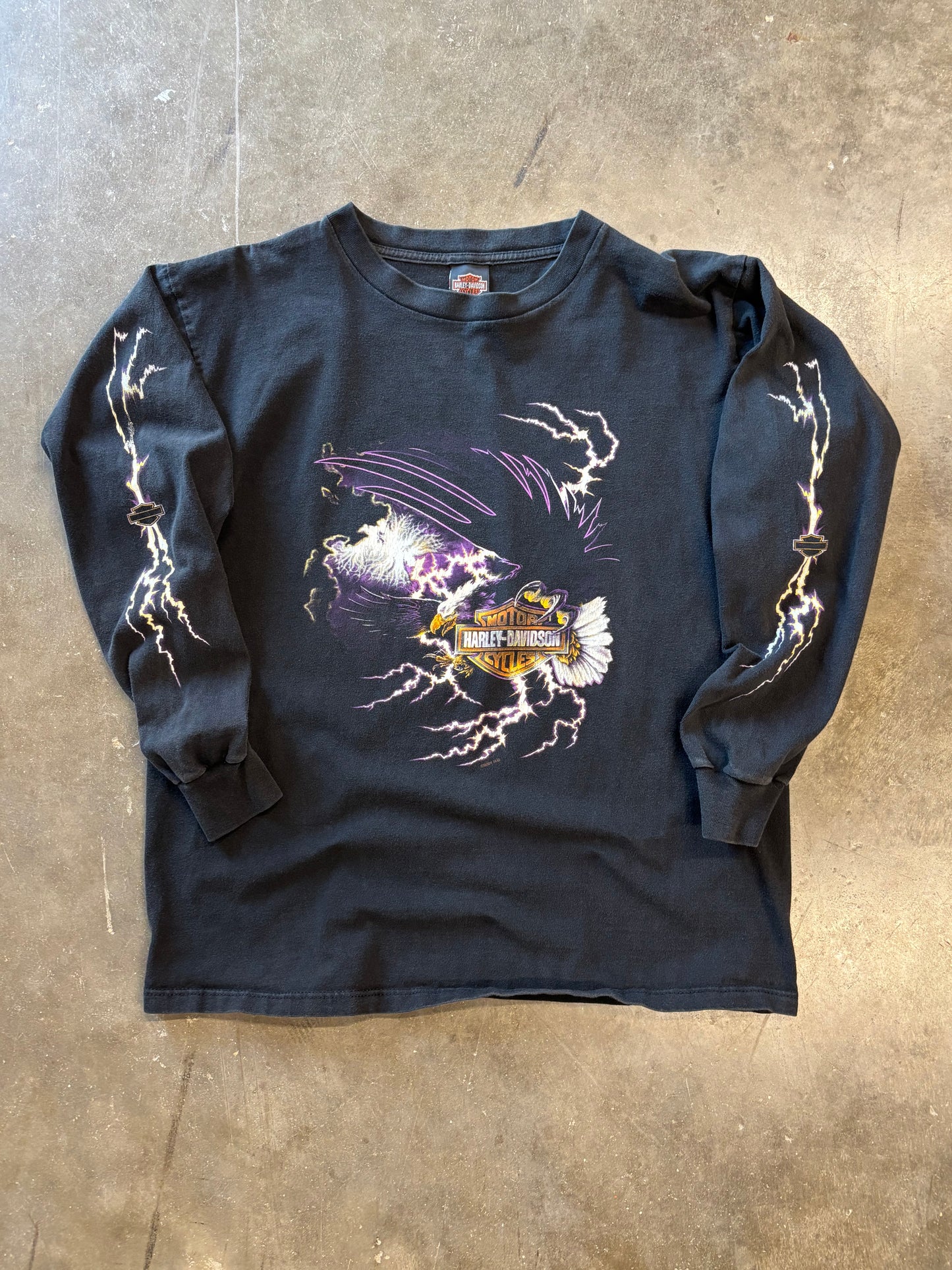 Vintage Harley Lighting Purple Eagle long sleeve size large