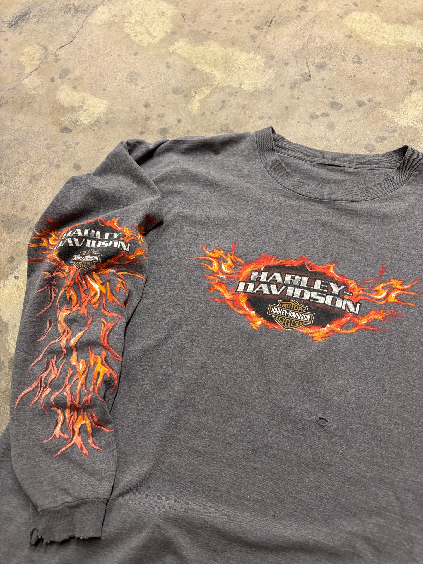 Vintage Harley Davidson thrashed sunburst long sleeve size xxl