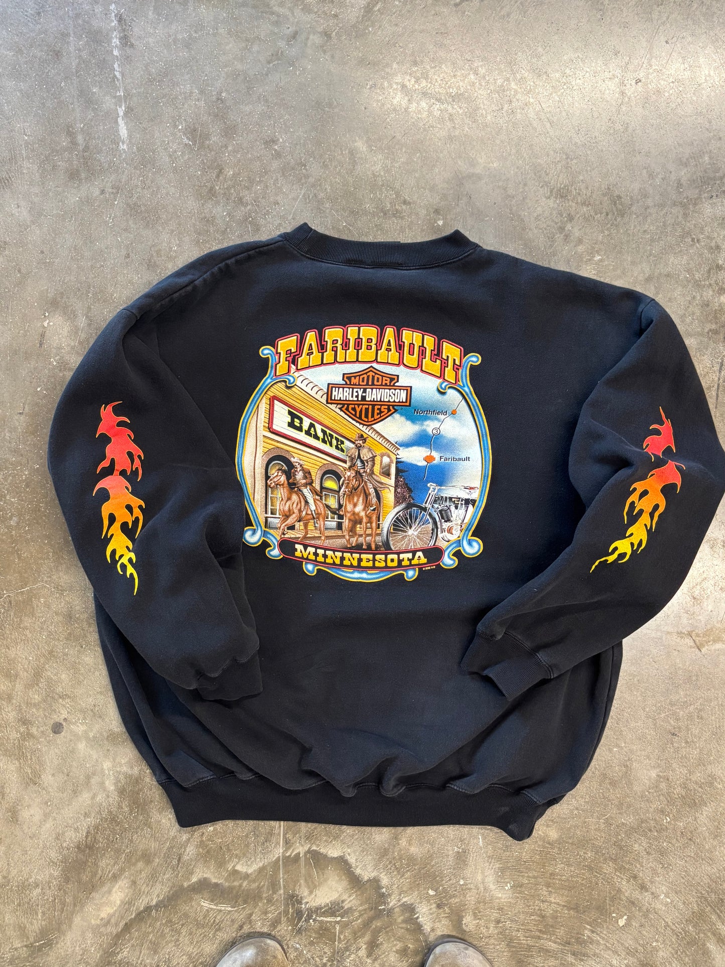 Vintage Harley Davidson Flame Crewneck size xxl