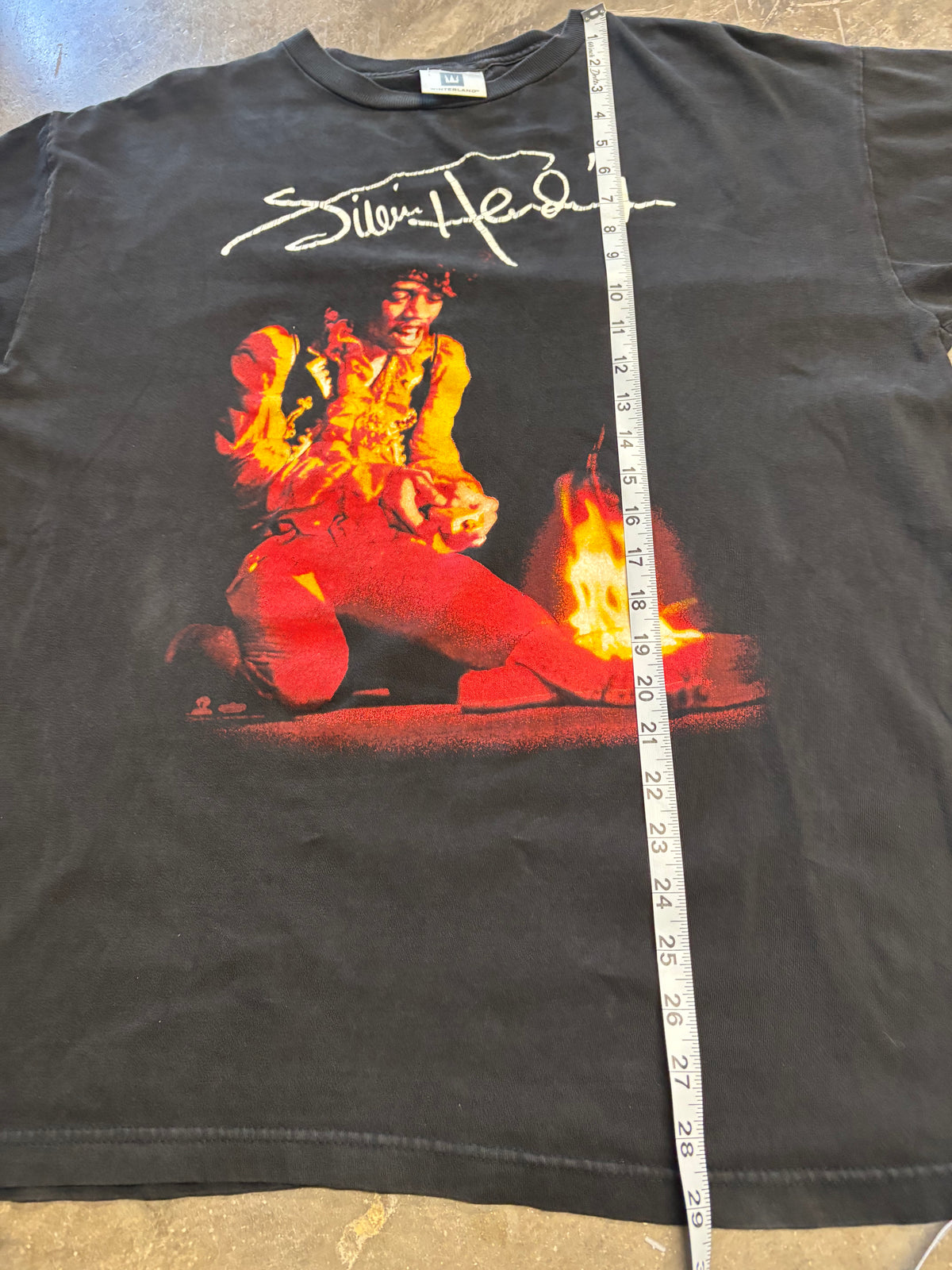 Vintage Jimi Hendrix Flaming Guitar shirt size Extra large
