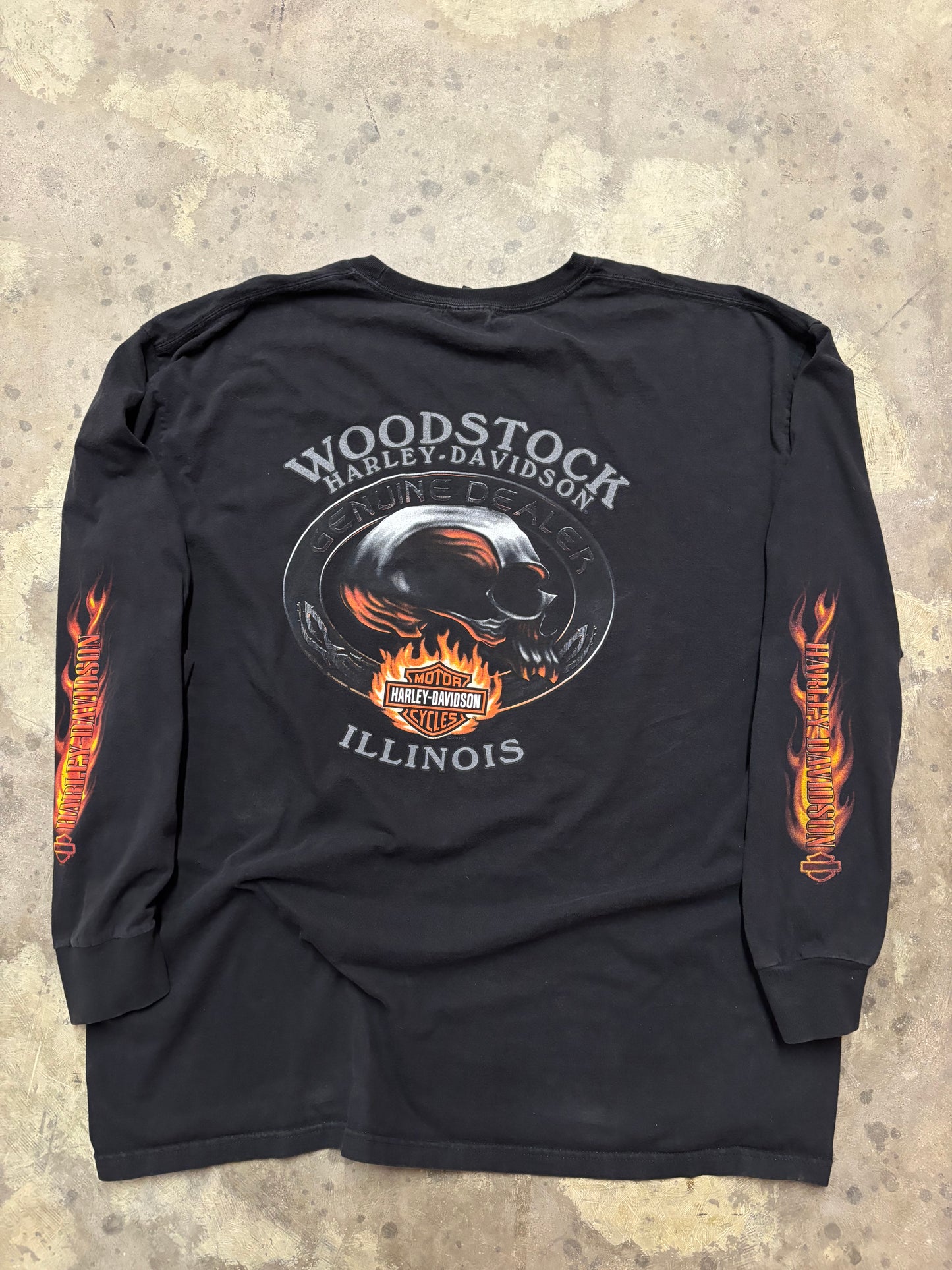 Harley Davidson flame long sleeve shirt size XXL