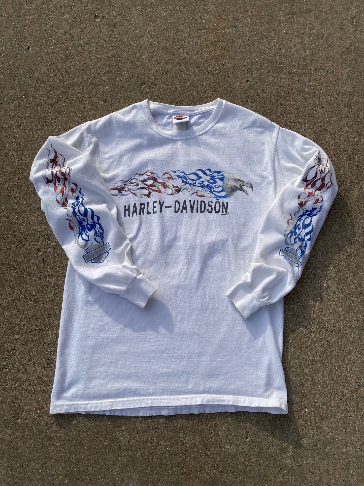 Harley Davidson Red White and Blue Long sleeve Size Medium