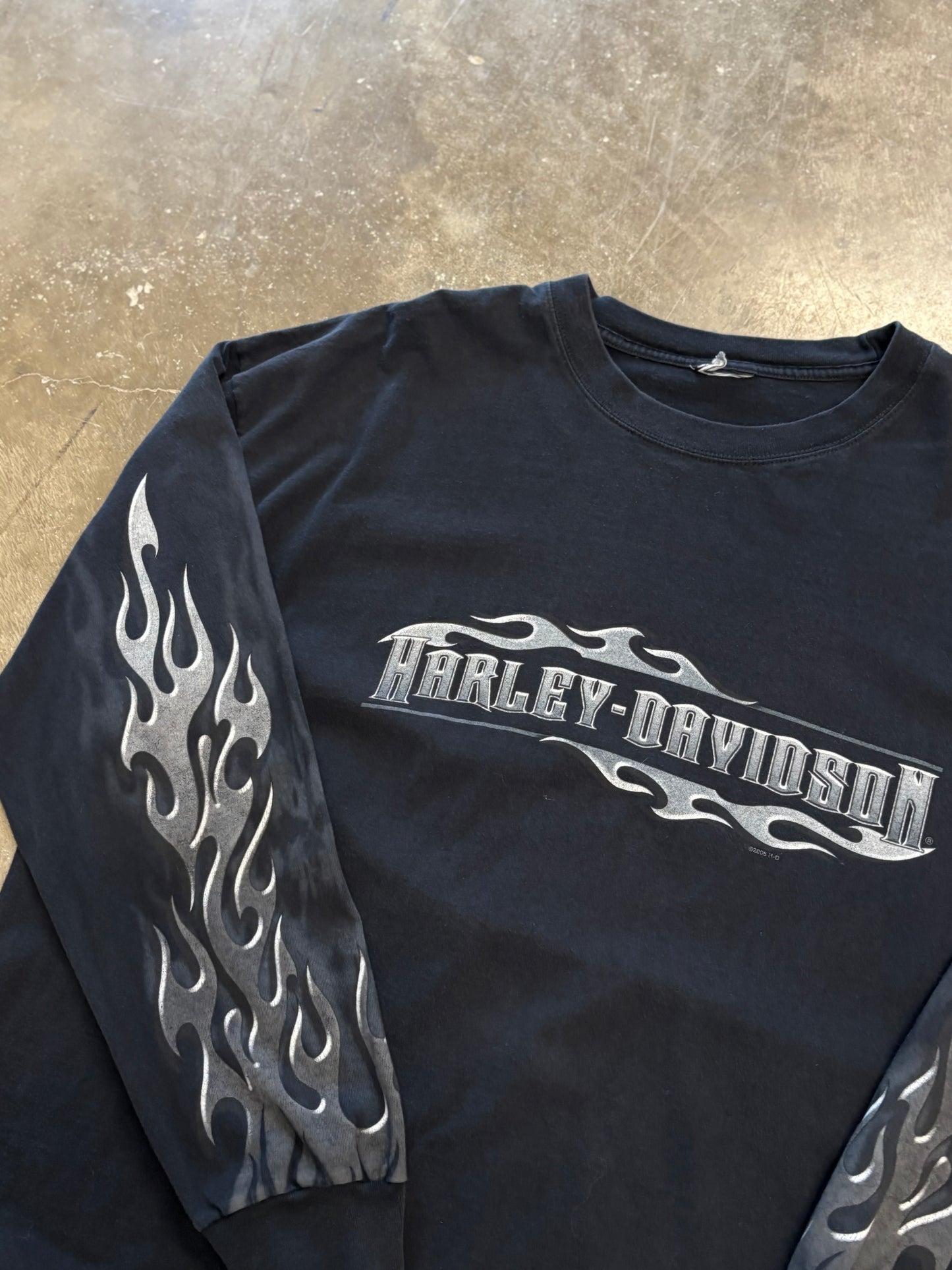 Harley Davidson Chrome big flame long sleeve size xxl