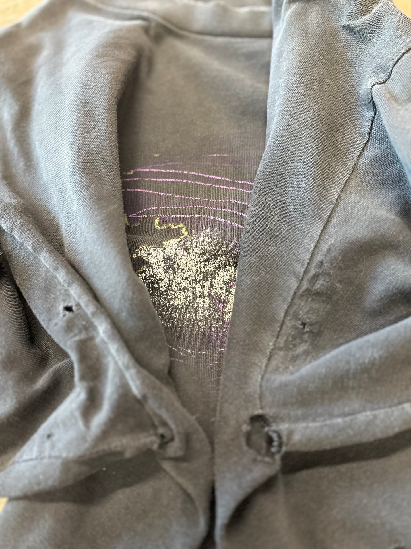 Vintage Harley Davidson Thrashed Purple Eagle Lightning shirt size large