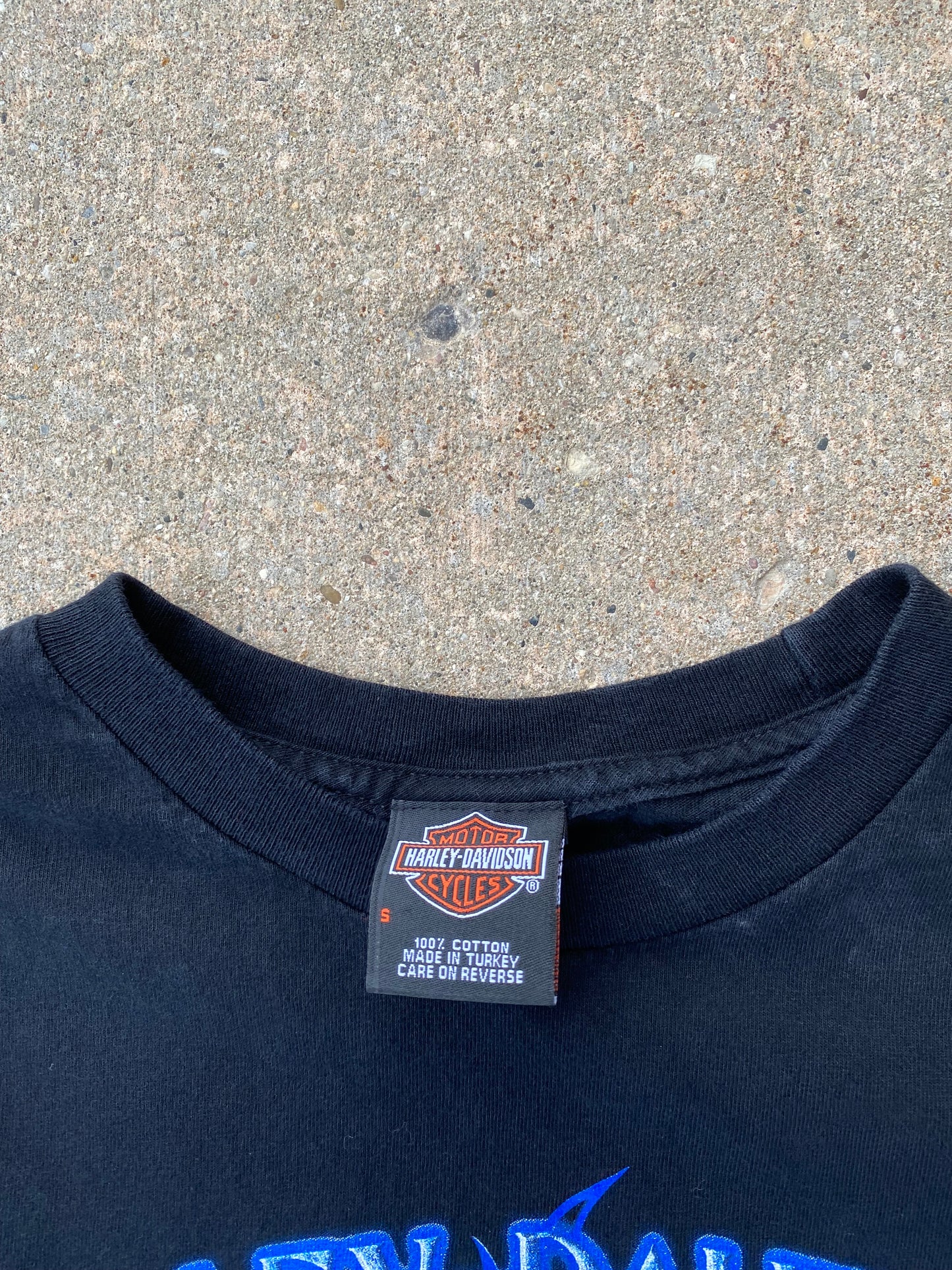 Vintage Harley Davidson blue flame long sleeve size small