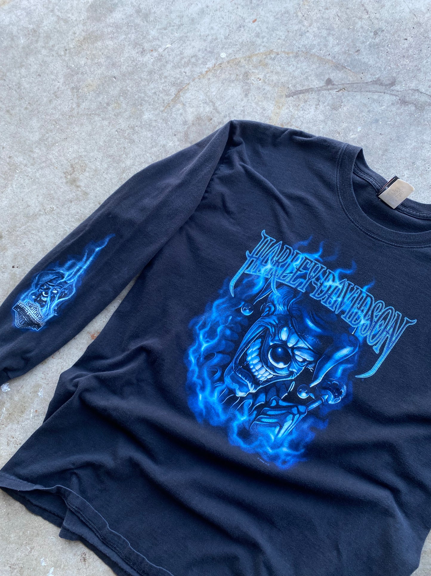 Harley Davidson Blue Flame Joker shirt size extra large