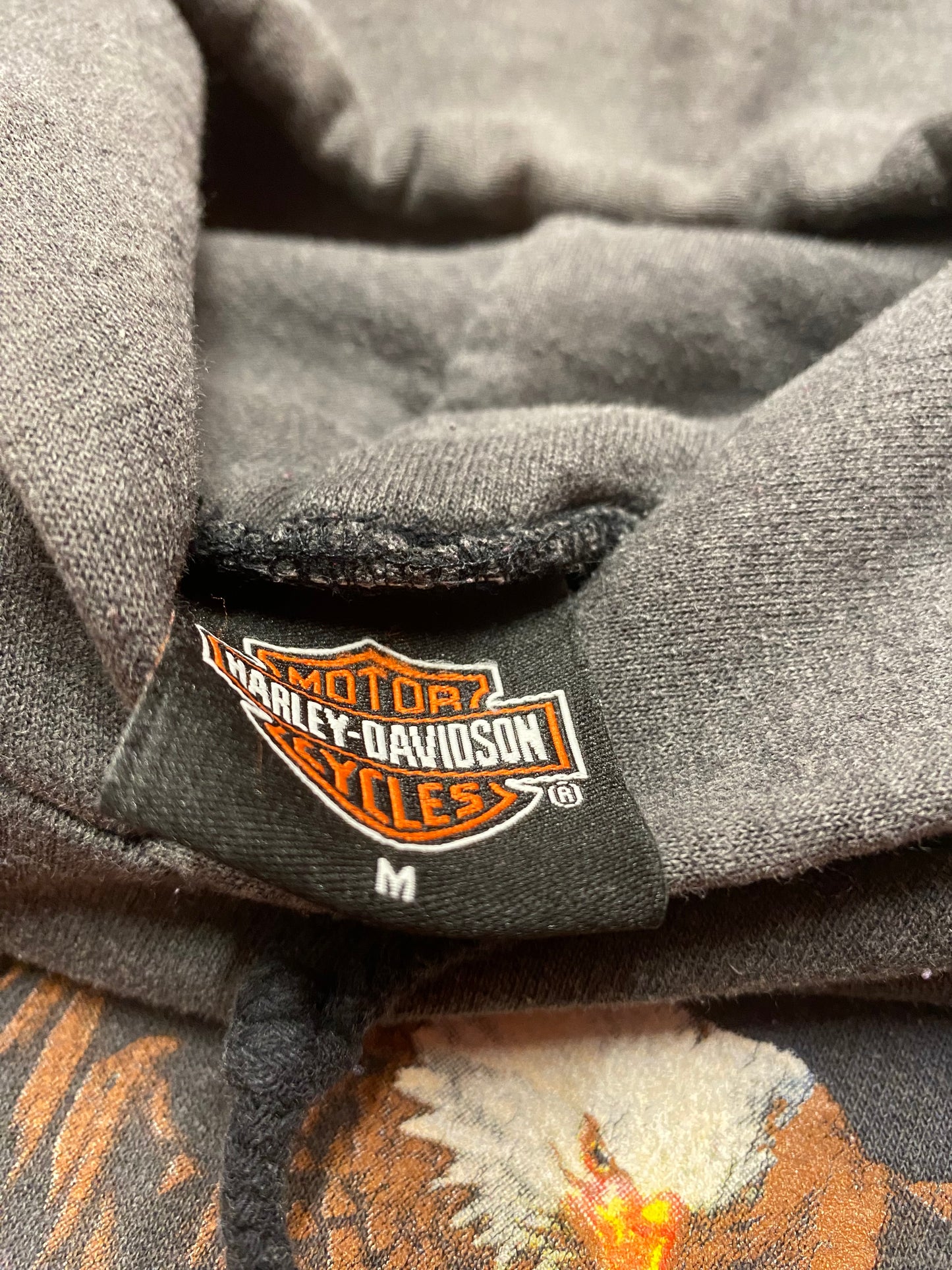 Vintage Harley Davidson Flaming Eagle Hoodie Size medium