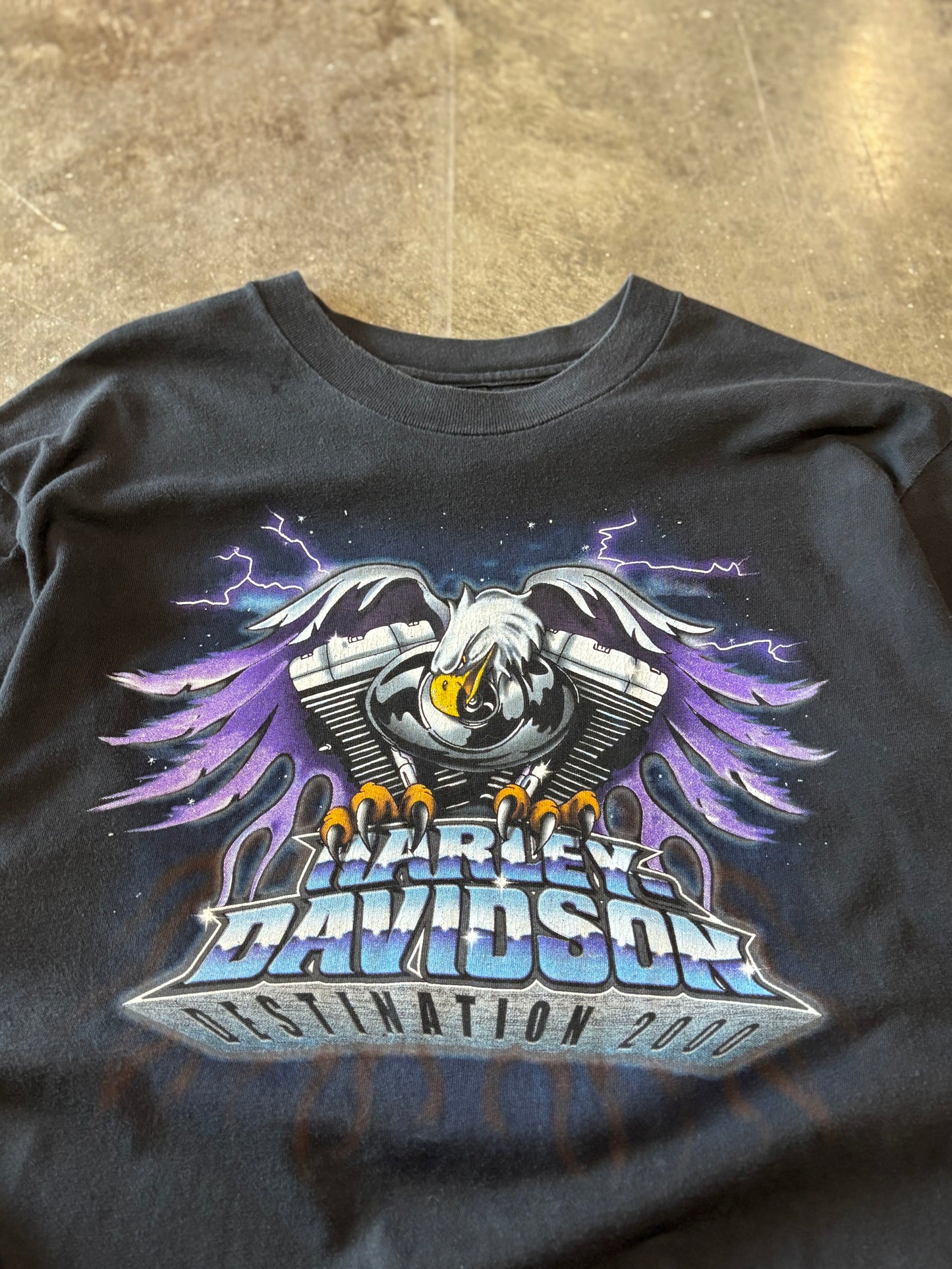 Vintage Harley Eagle Lightning shirt size large