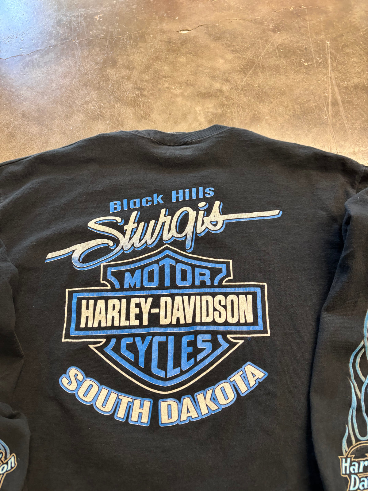 Vintage Harley Davidson Blue Flame long sleeve size large