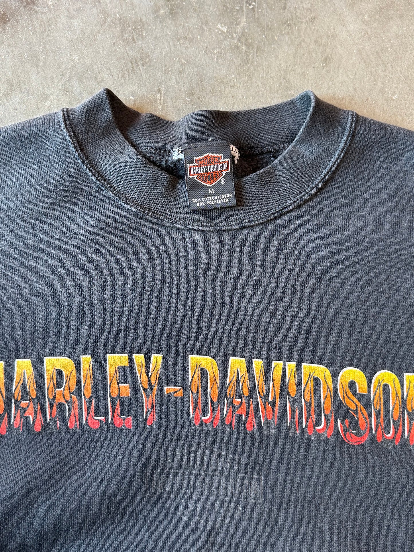 Vintage Harley Davidson flame sleeve sweatshirt size medium