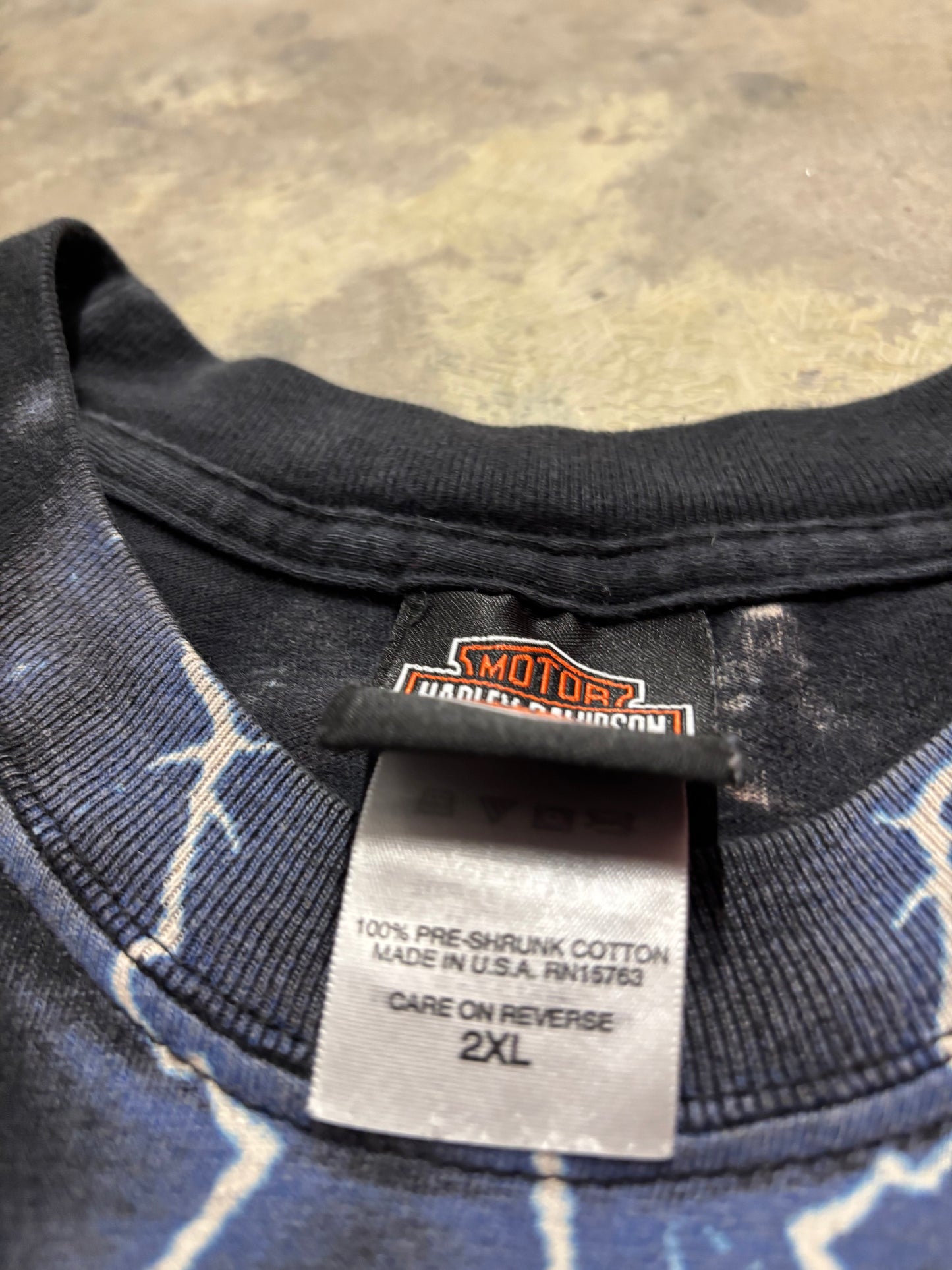 Vintage Harley Blue Lightning shirt size xxl