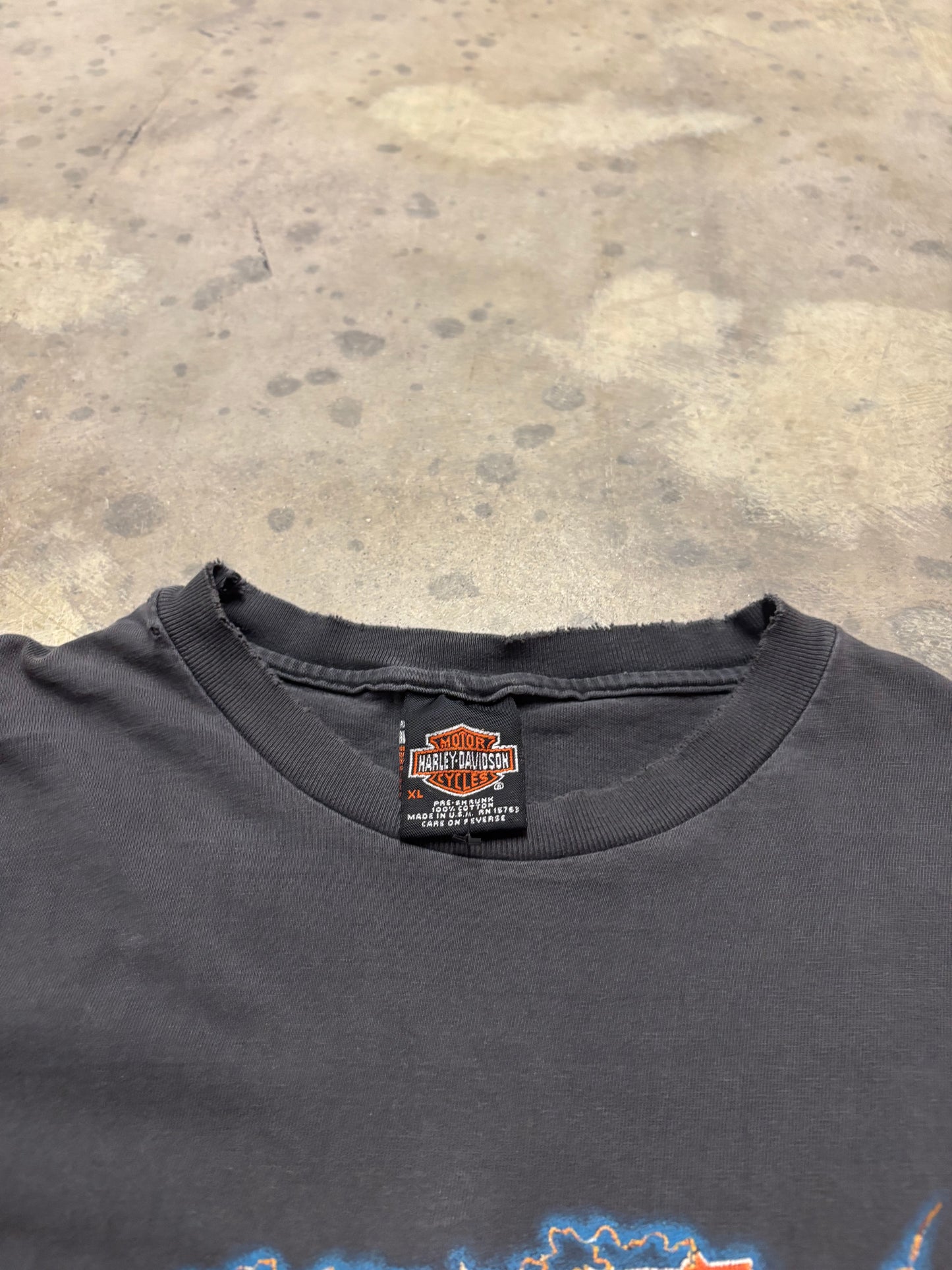 Vintage Harley Davidson thrashed lightning make some noise long sleeve size xl