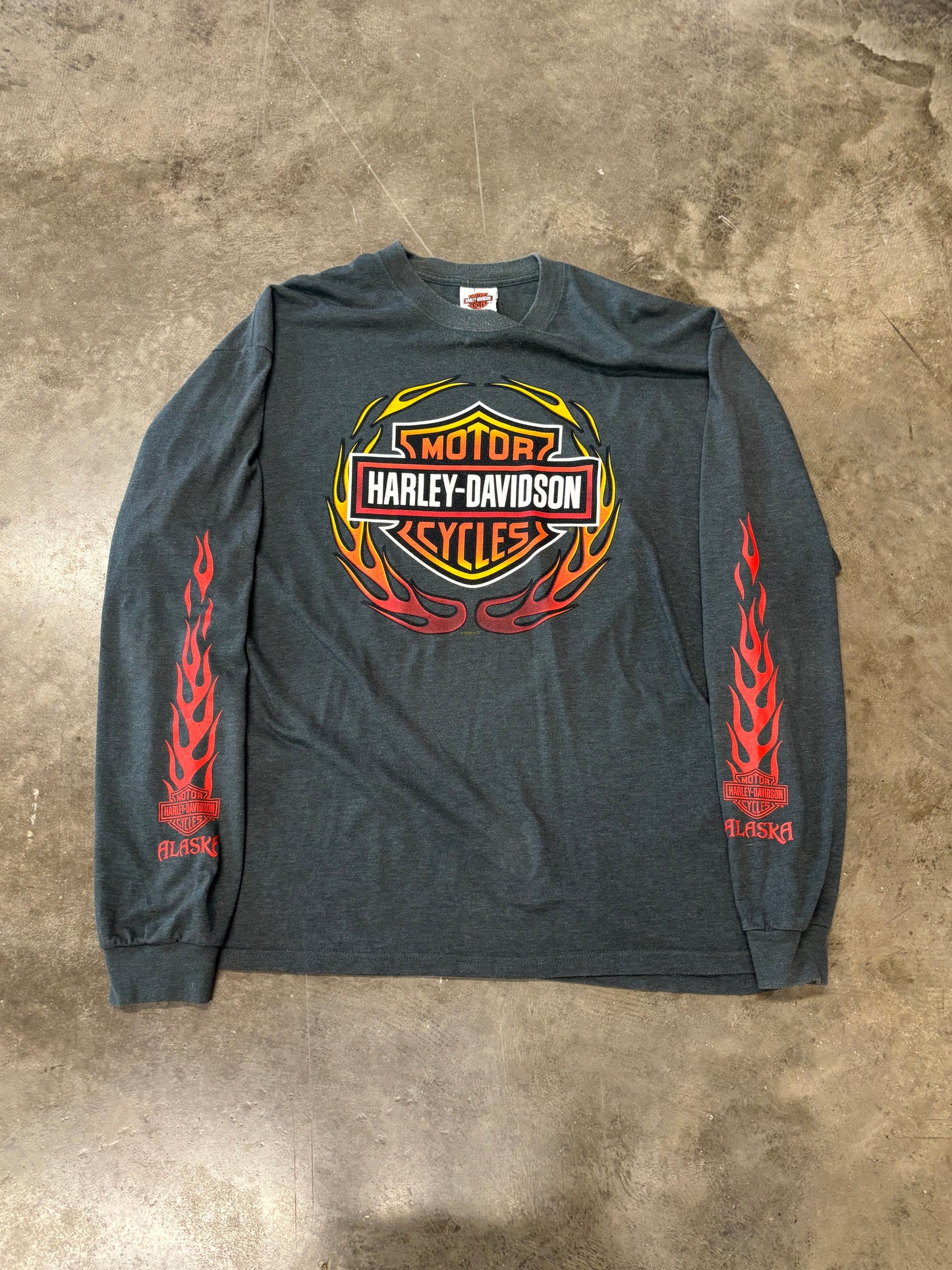 Harley Davidson 2000’s Flame long sleeve shirt size XL