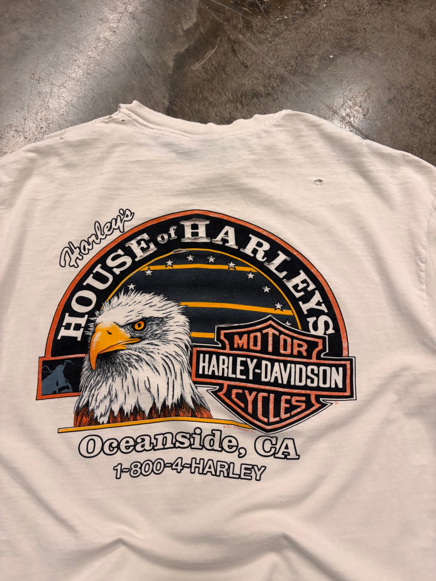 Vintage Thrashed Harley Davidson Shield shirt size XL