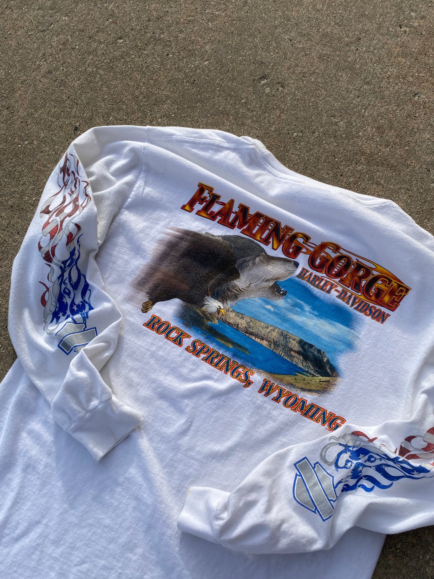 Harley Davidson Red White and Blue Long sleeve Size Medium