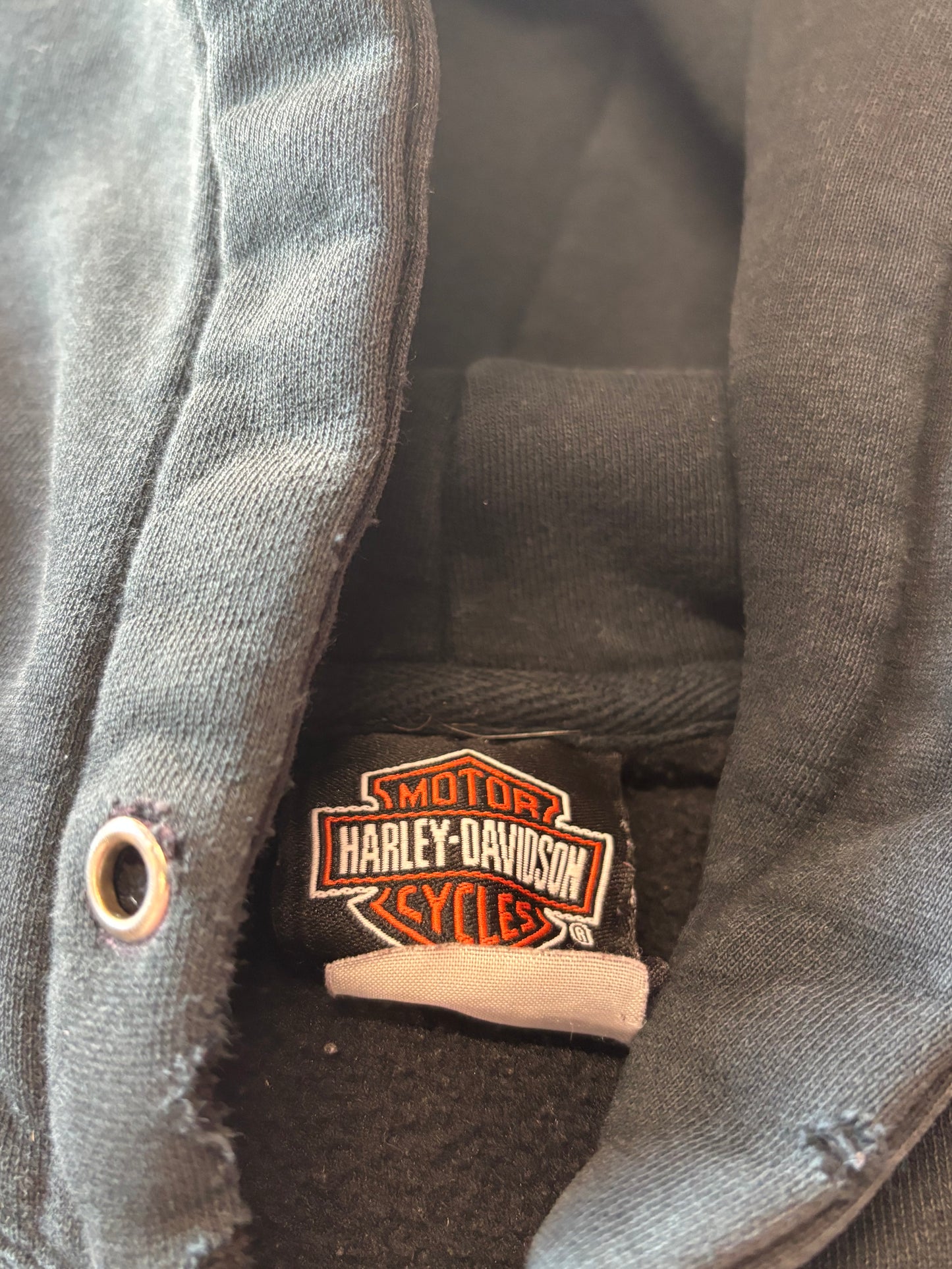 Vintage Harley Spellout hoodie size xl