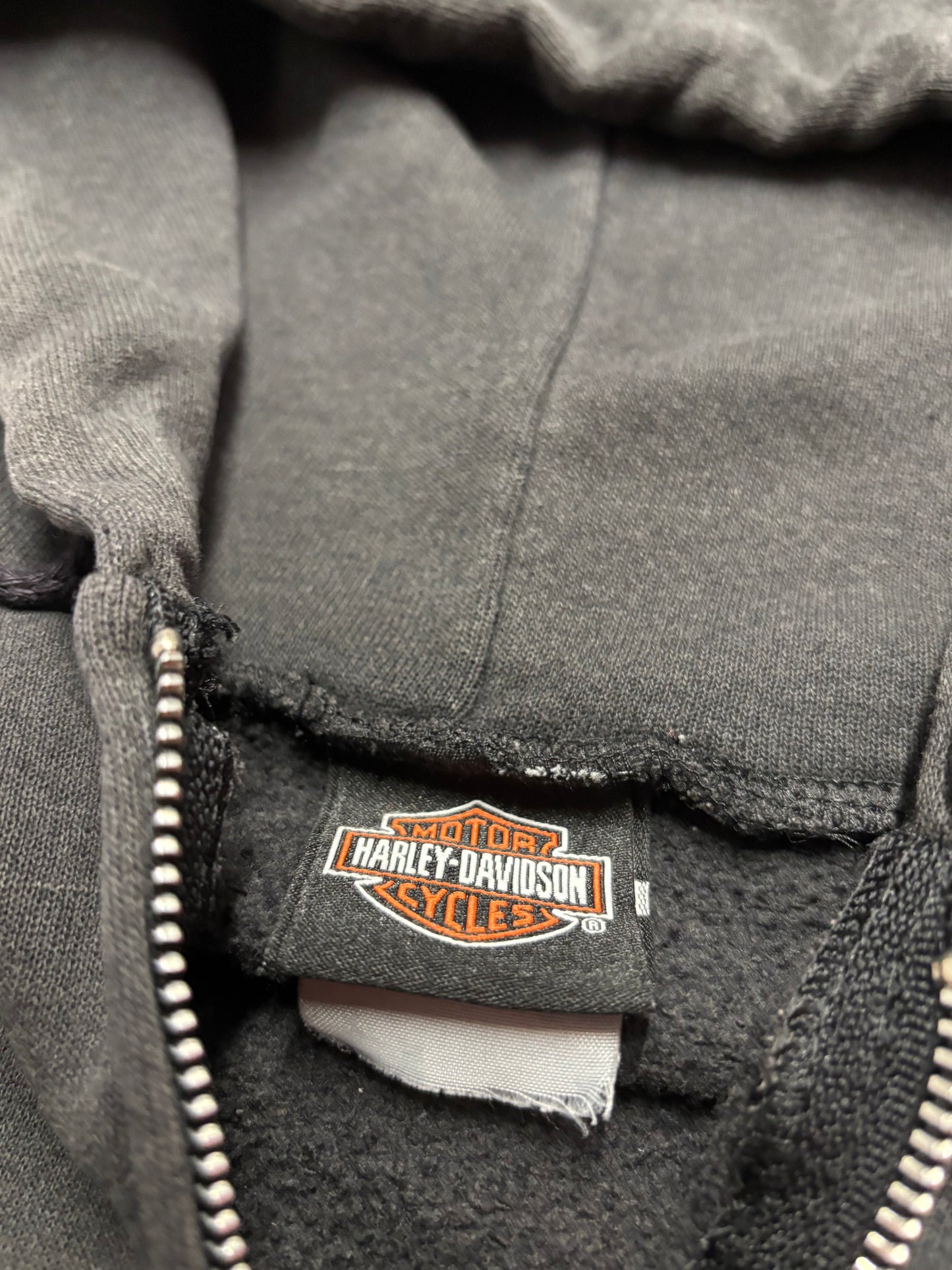 Vintage Harley Davidson Blue Flame zip up hoodie size medium