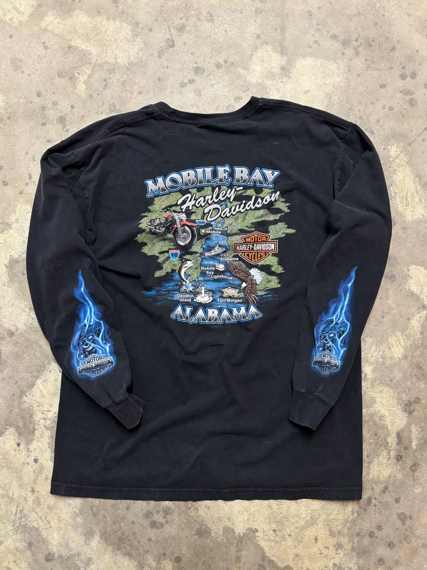 Harley Davidson Blue Flame Joker shirt size extra large