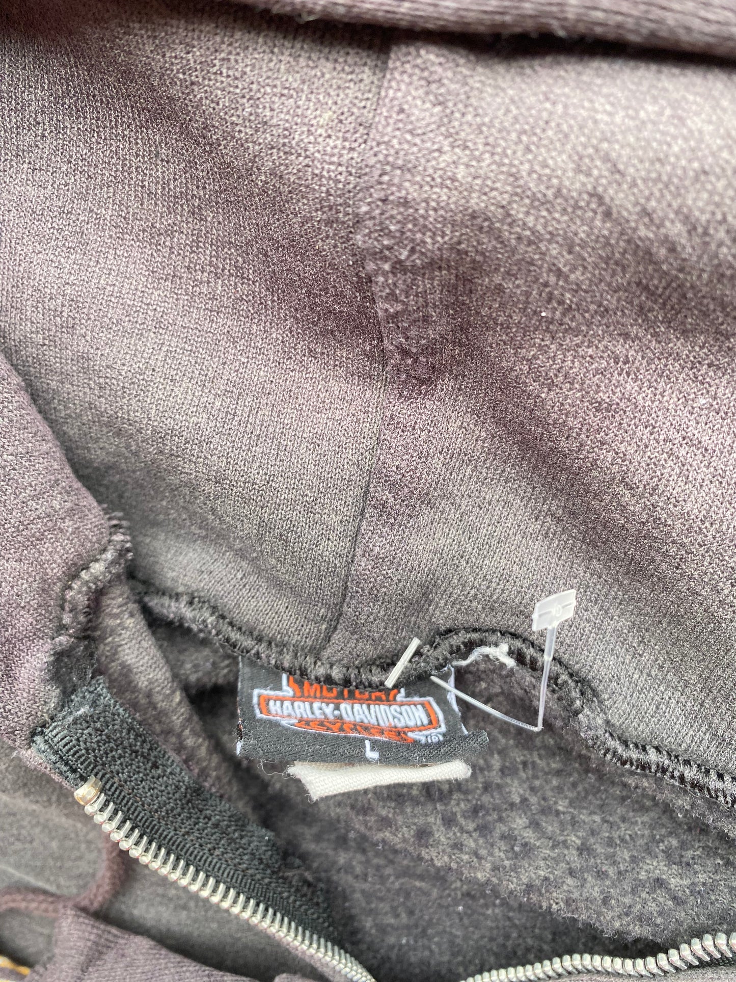 Vintage Thrashed and Faded Harley Davidson Zip Up Hoodie size large