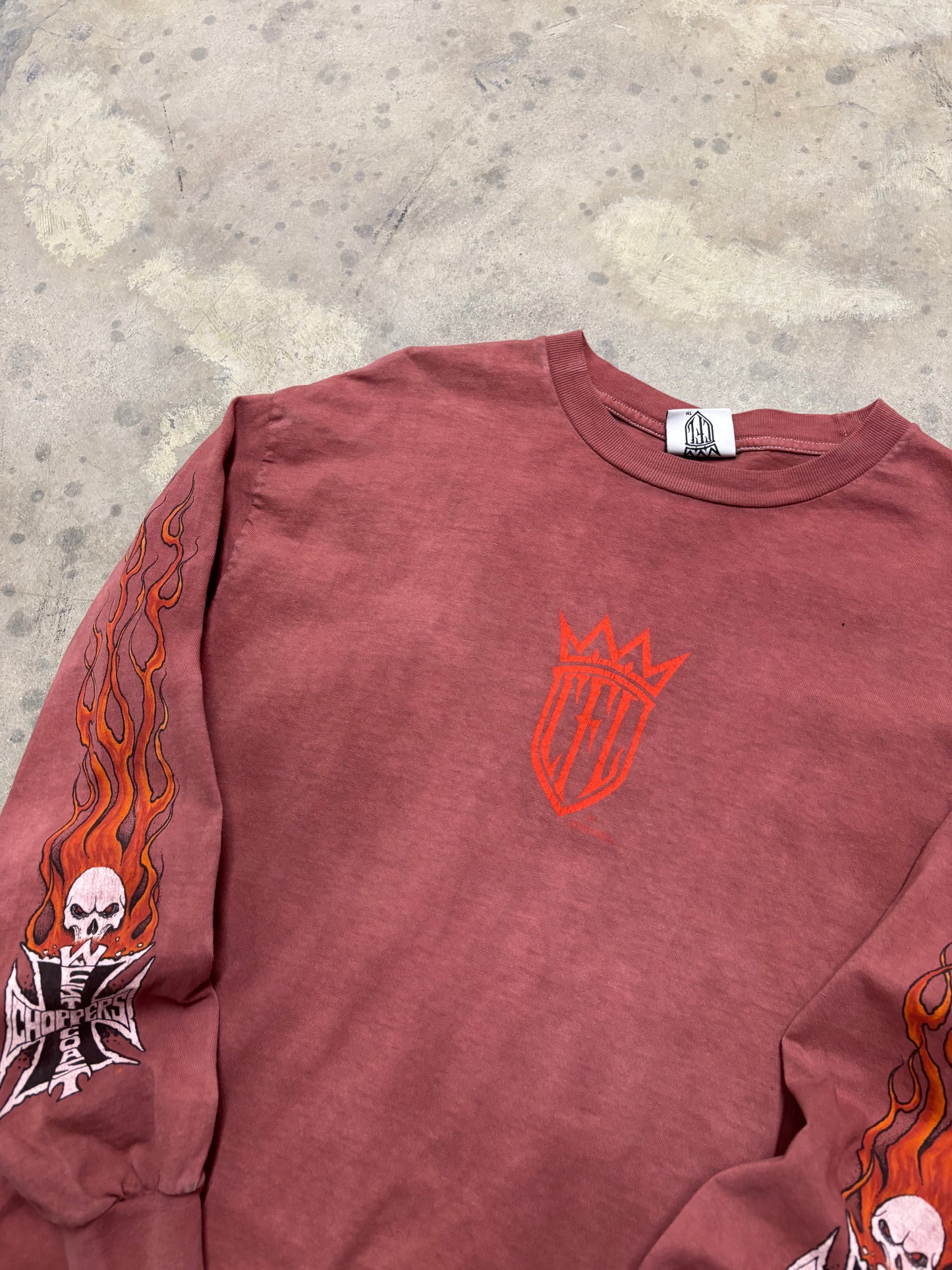 Vintage West Coast Choppers Skull long sleeve size large shirt
