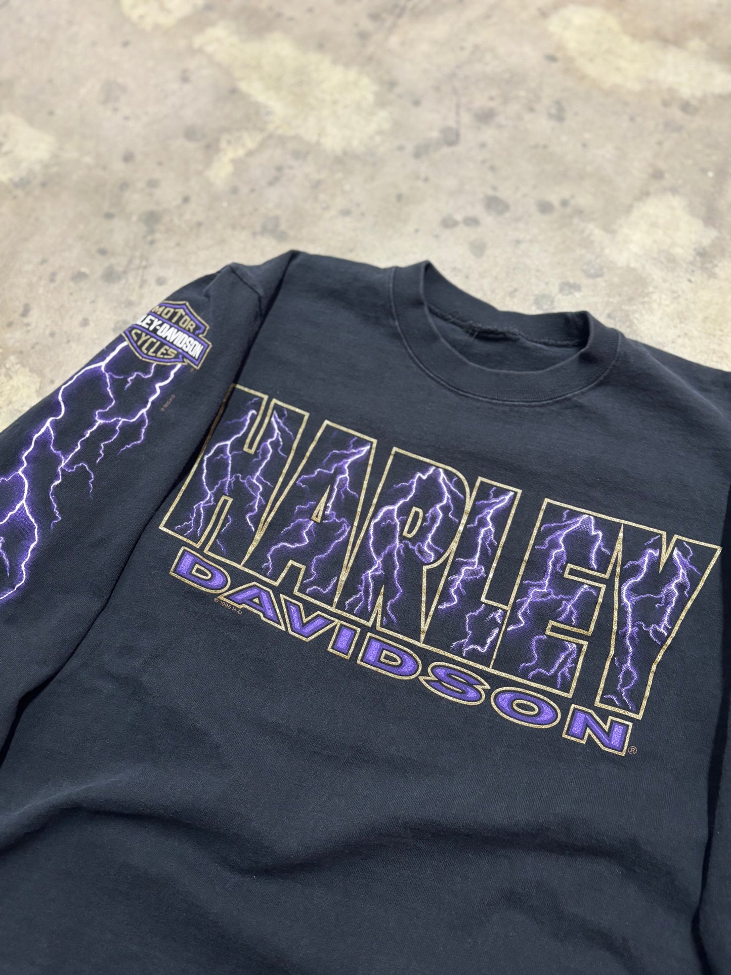 Vintage Harley Davidson purple lightening Longsleeve shirt size large