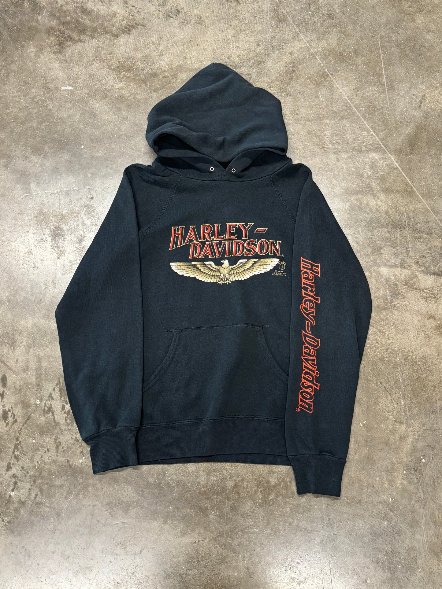 Vintage Harley Davidson 3d emblem hoodie size medium