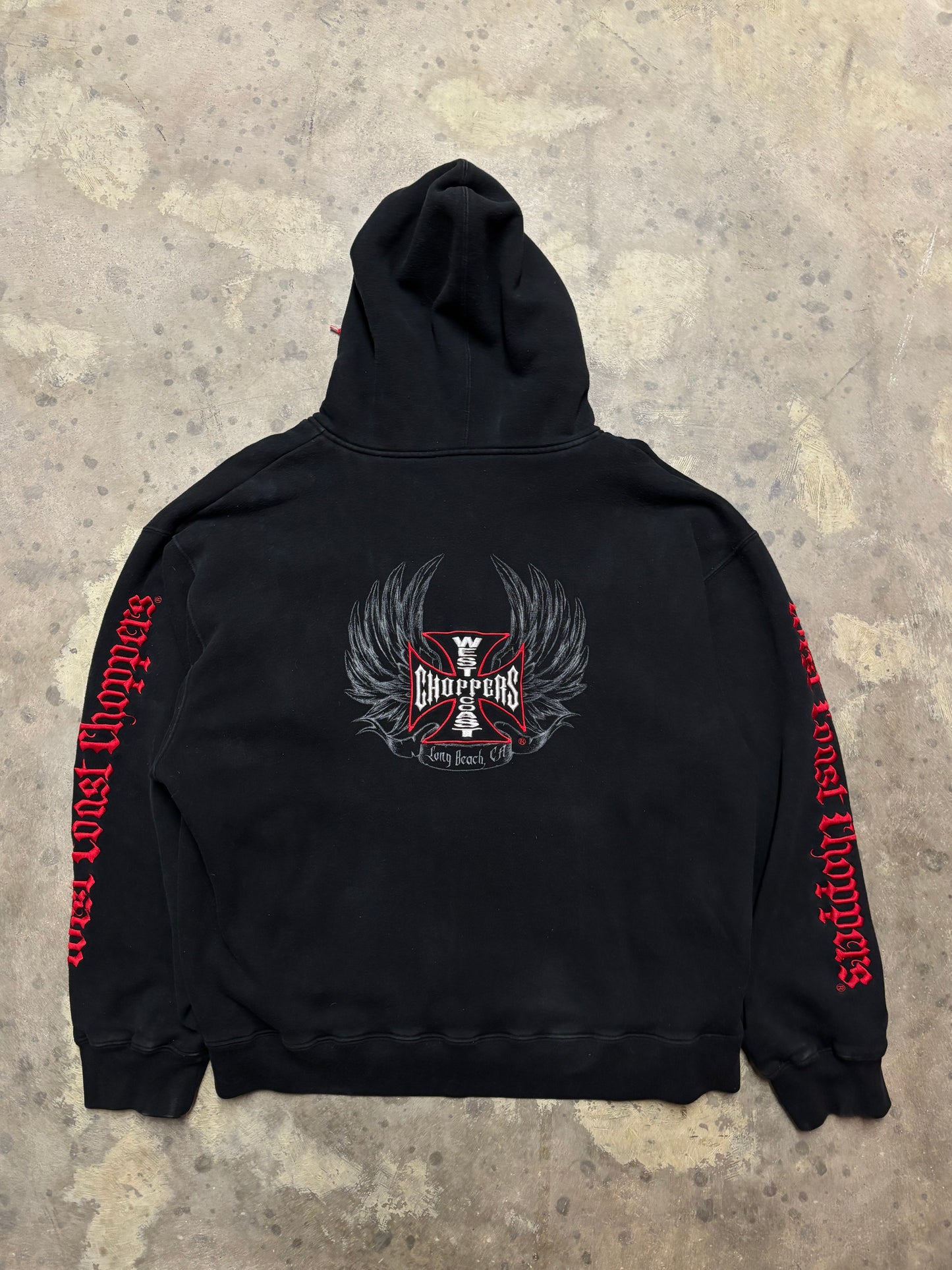 Vintage West Coast Choppers Thermal Lined zip up hoodies size XXL