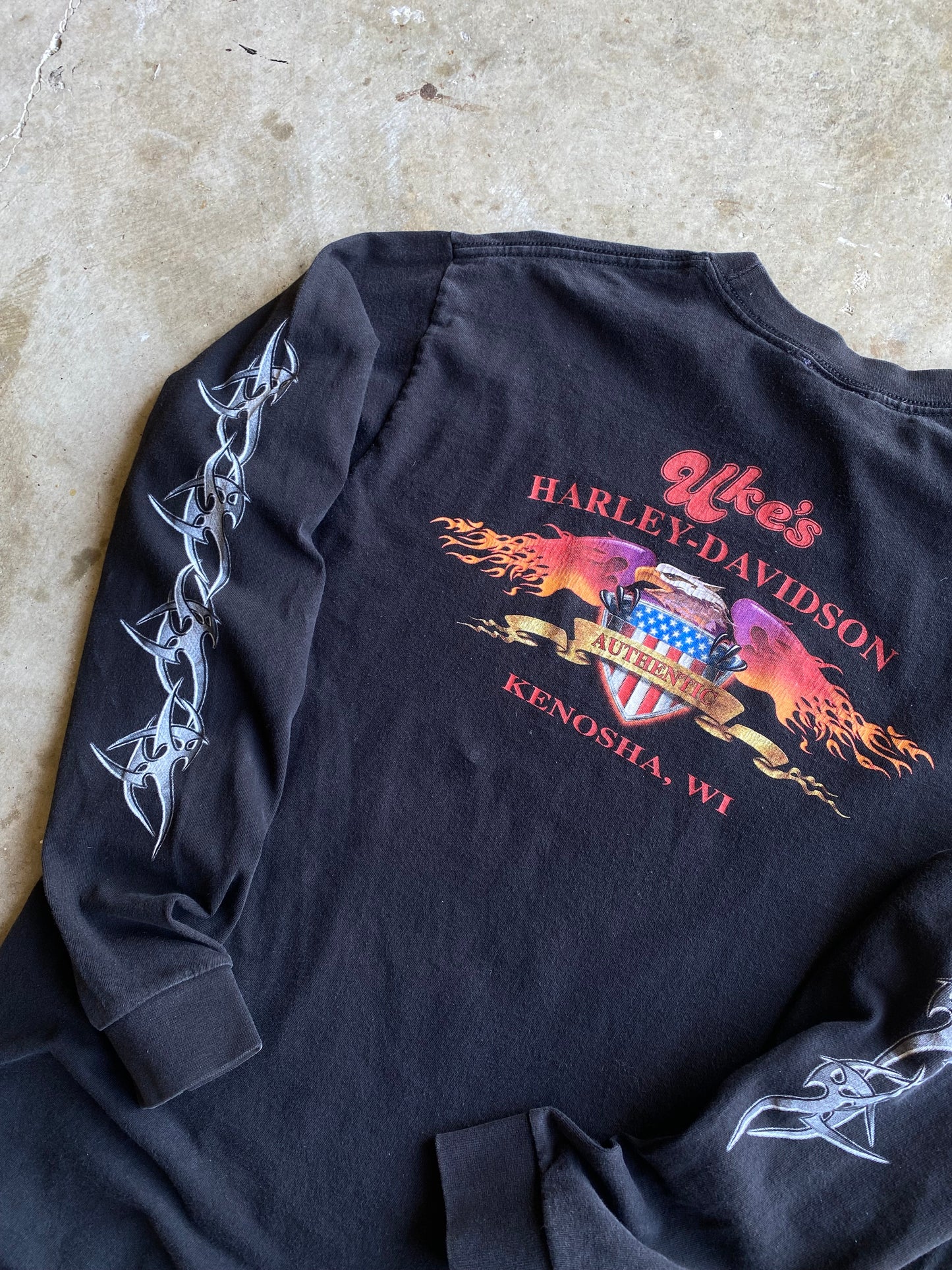 Vintage Harley Davidson Barbed Wire long sleeve shirt size large
