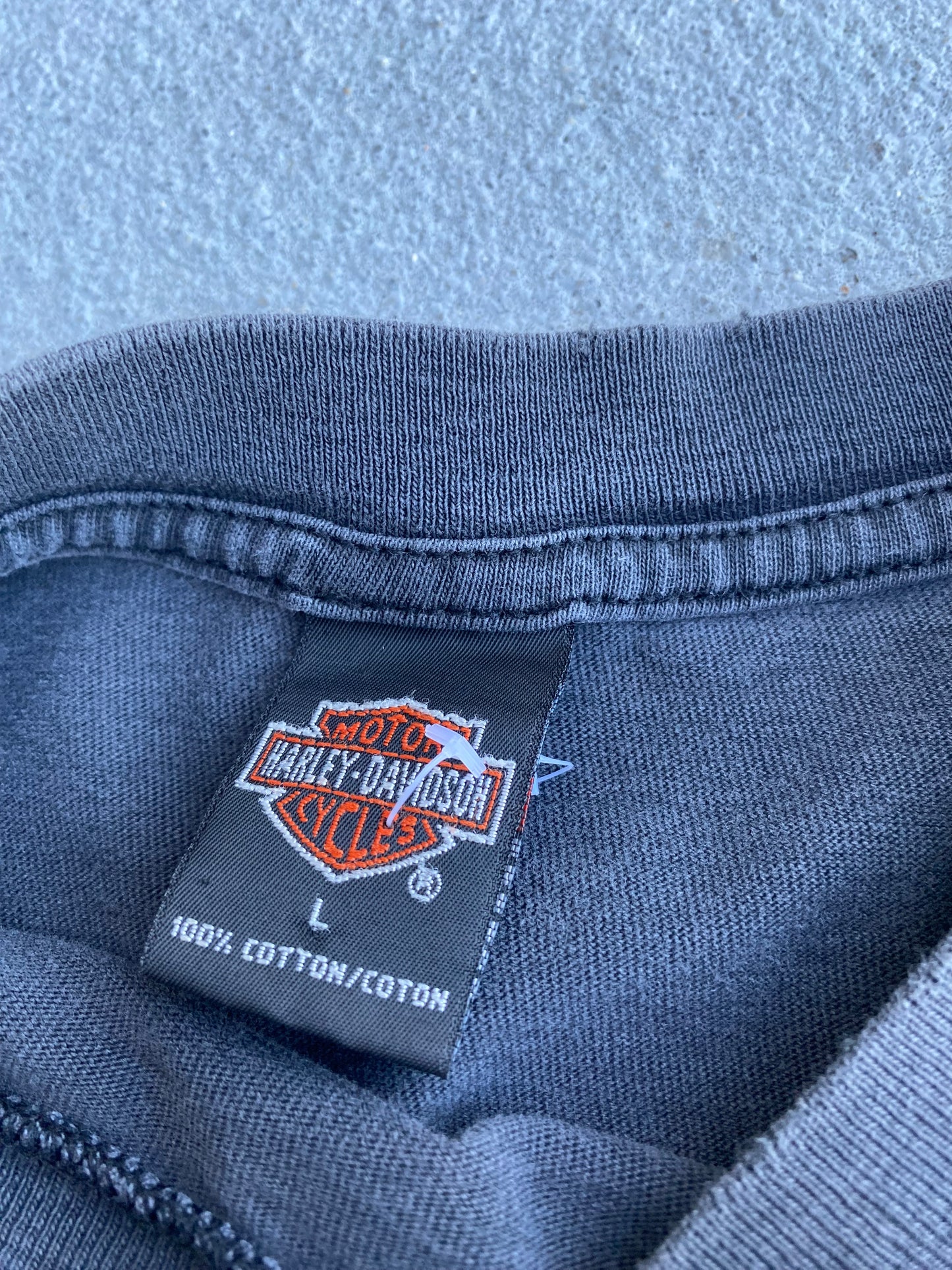 Vintage Thrashed Harley Davidson Eagle Long sleeve size Large