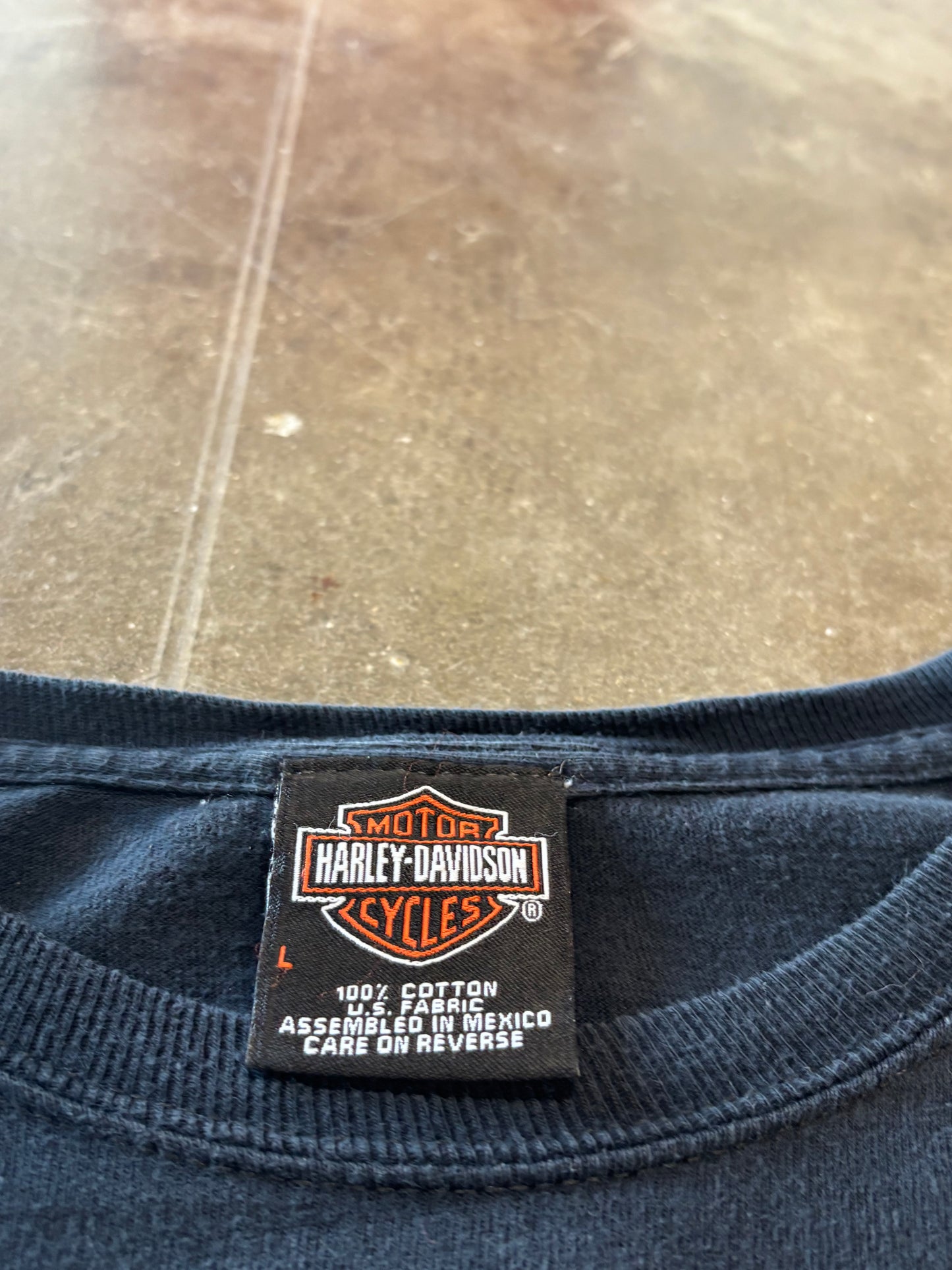 Vintage Harley Davidson blue flame long sleeve size large