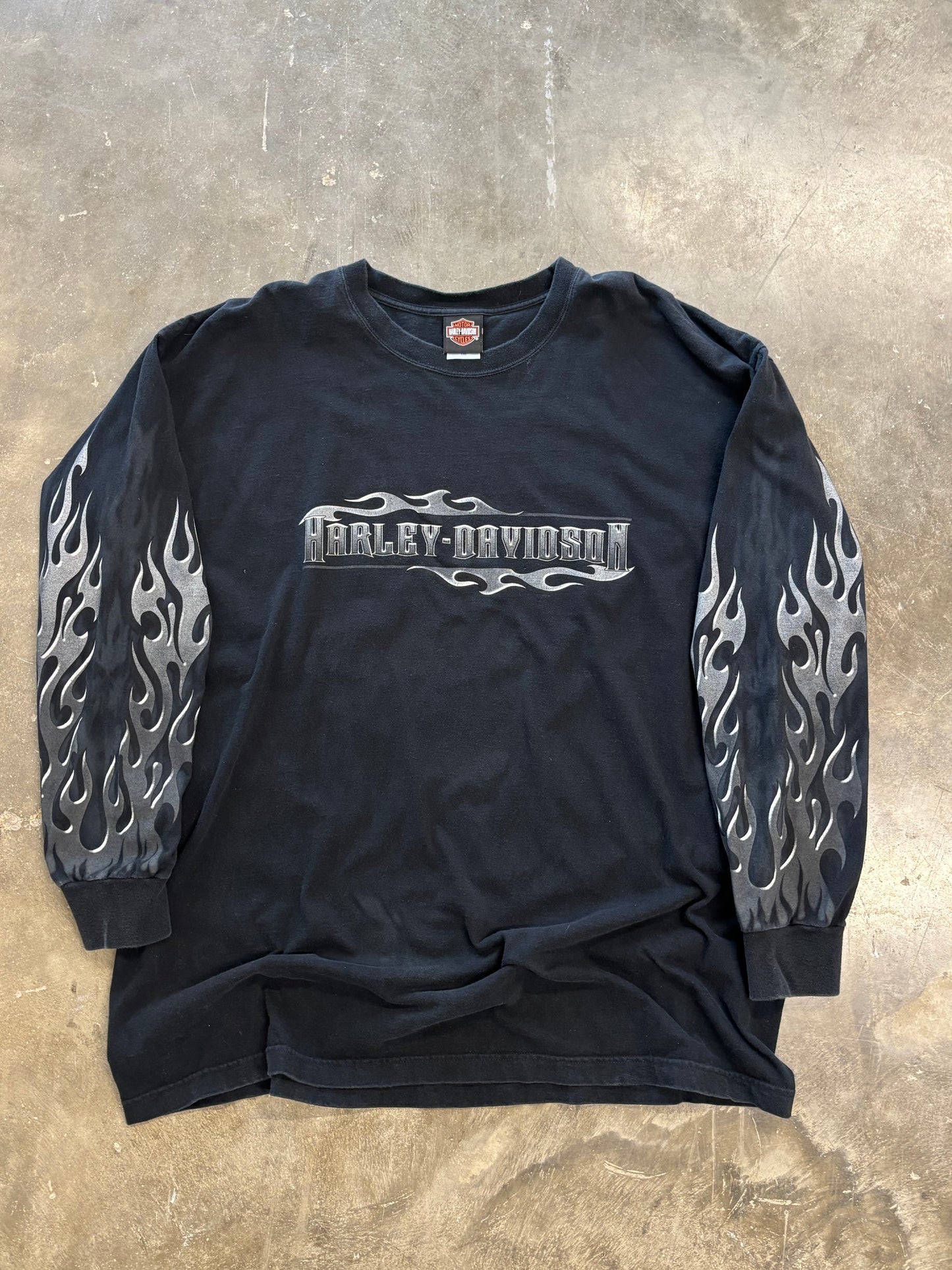 Harley Davidson chrome flame sleeve long sleeve size xxxl