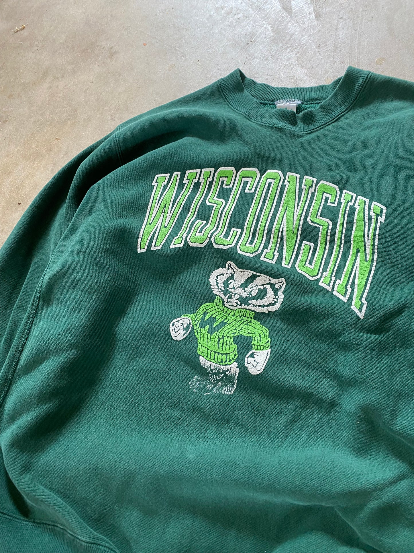 Vintage Wisconsin Badgers Earth Tone sweatshirt reverse weave style Size XL