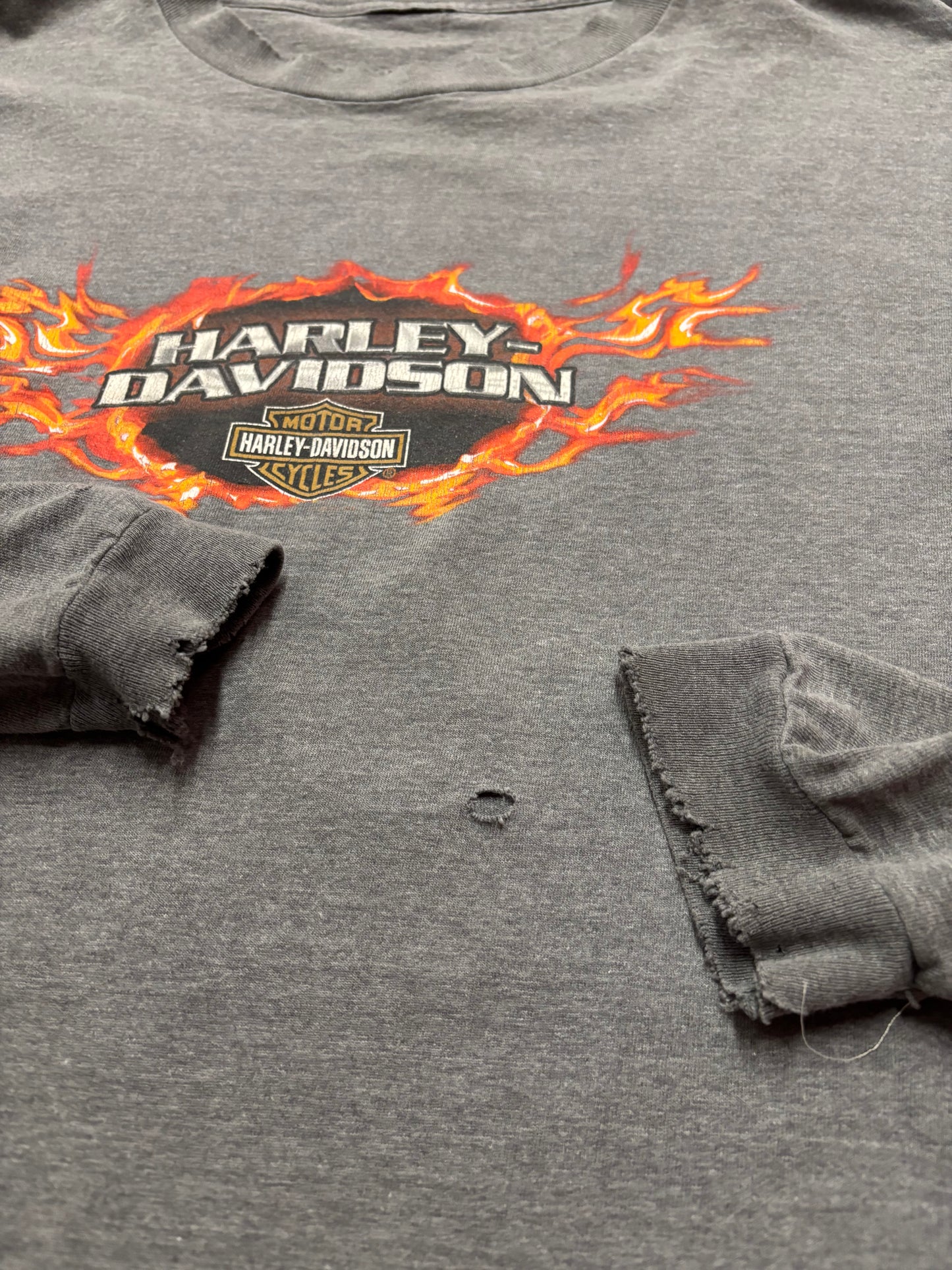Vintage Harley Davidson thrashed sunburst long sleeve size xxl