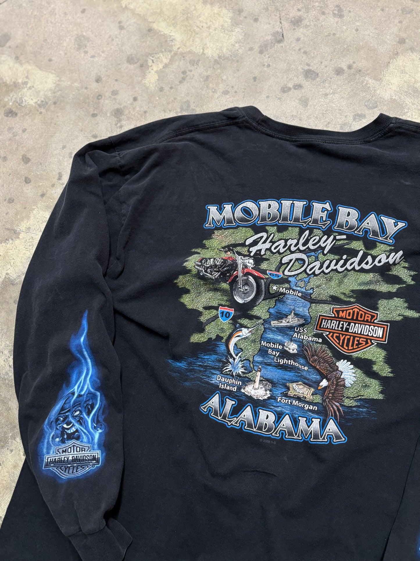 Harley Davidson Blue Flame Joker shirt size extra large