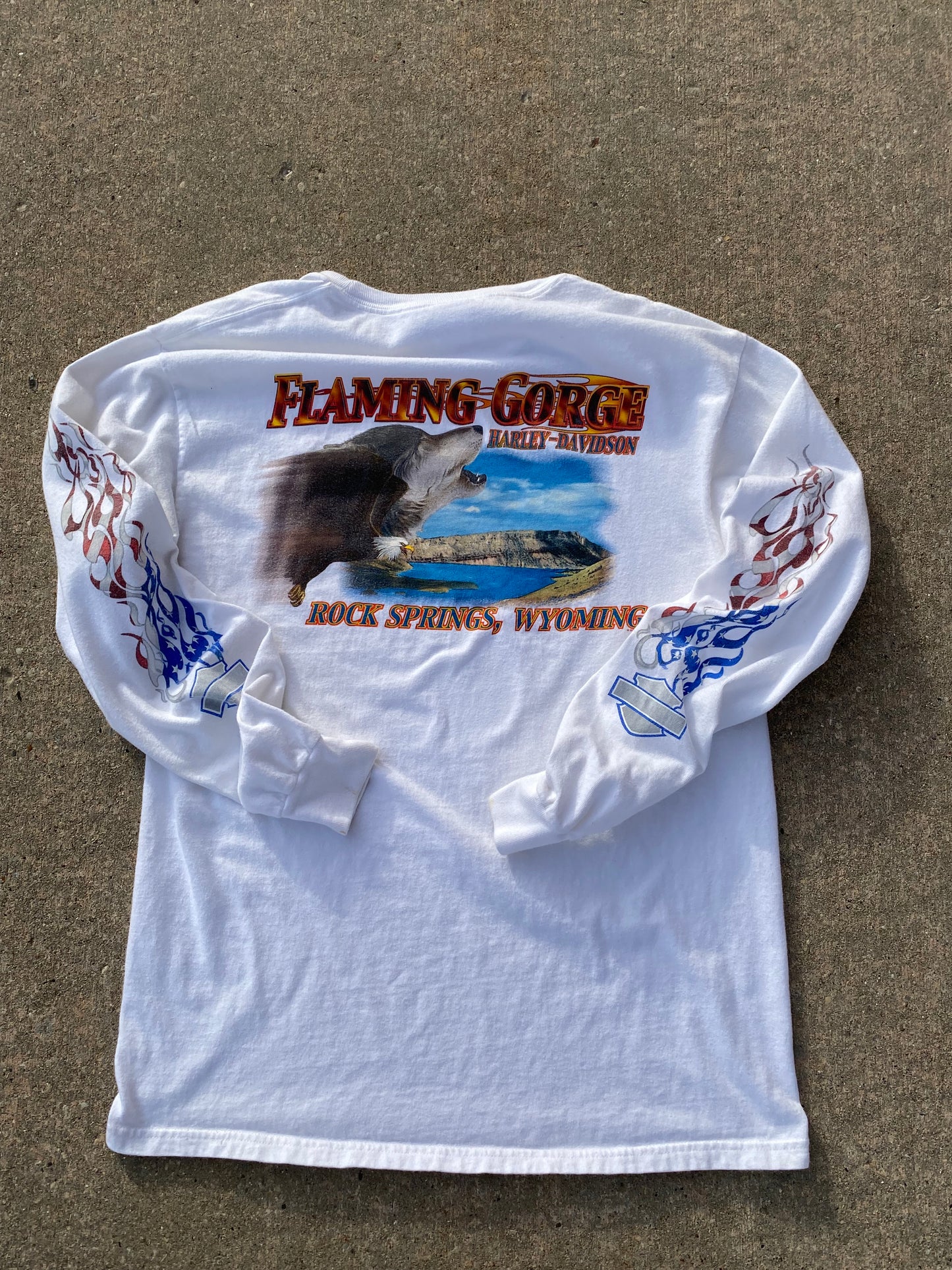 Harley Davidson Red White and Blue Long sleeve Size Medium