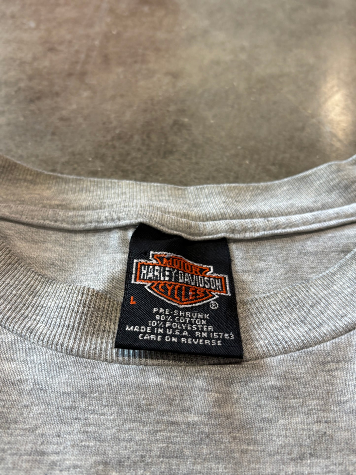 Vintage Harley Davidson grey blue flame size large