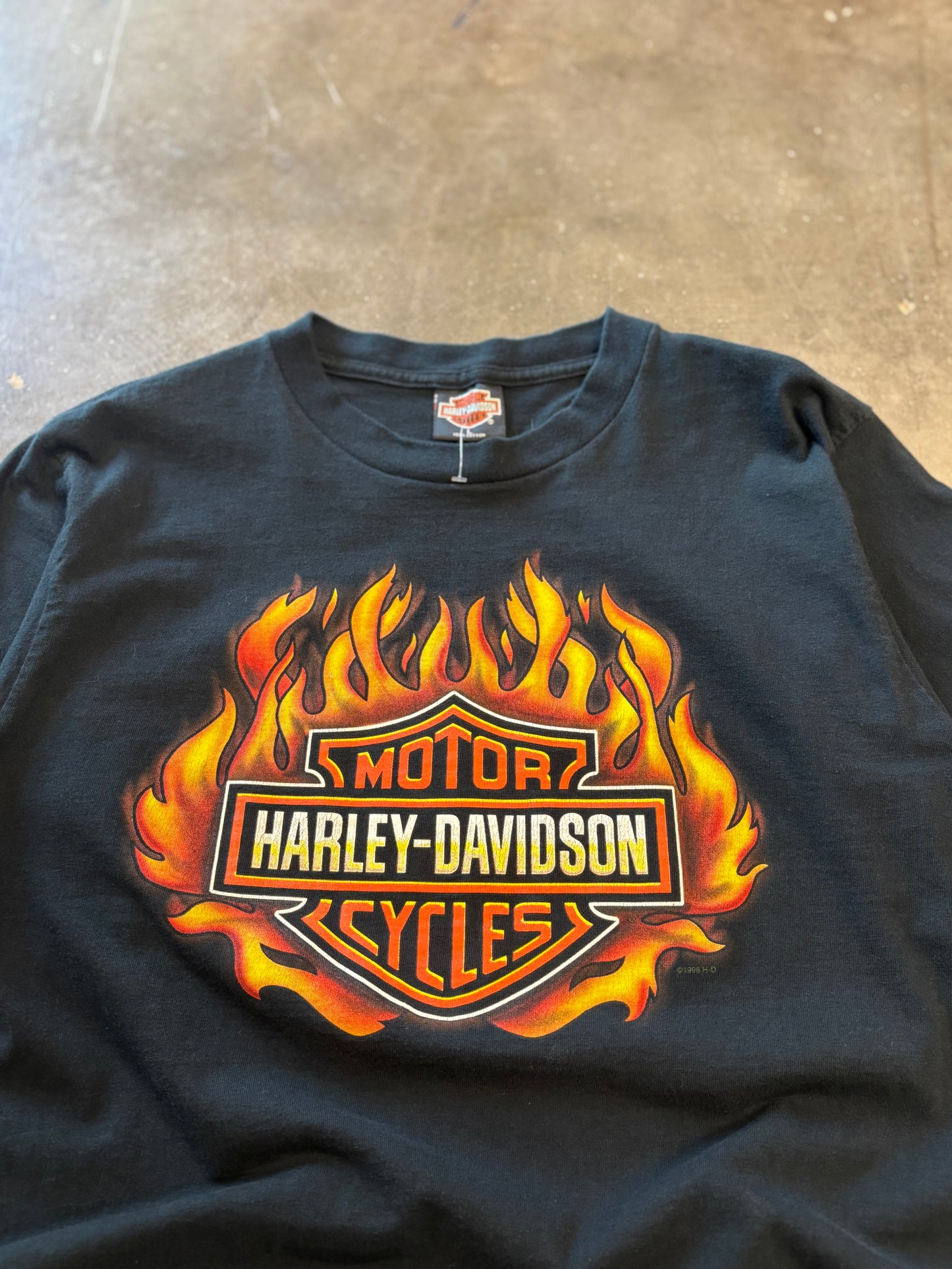 Vintage 90’s Harley Flame Ball long sleeve size Large