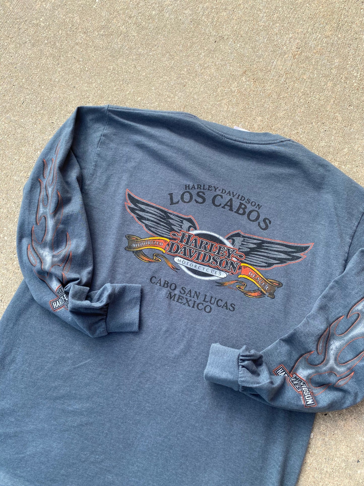 Harley Davidson Grey Flame Long sleeve size large