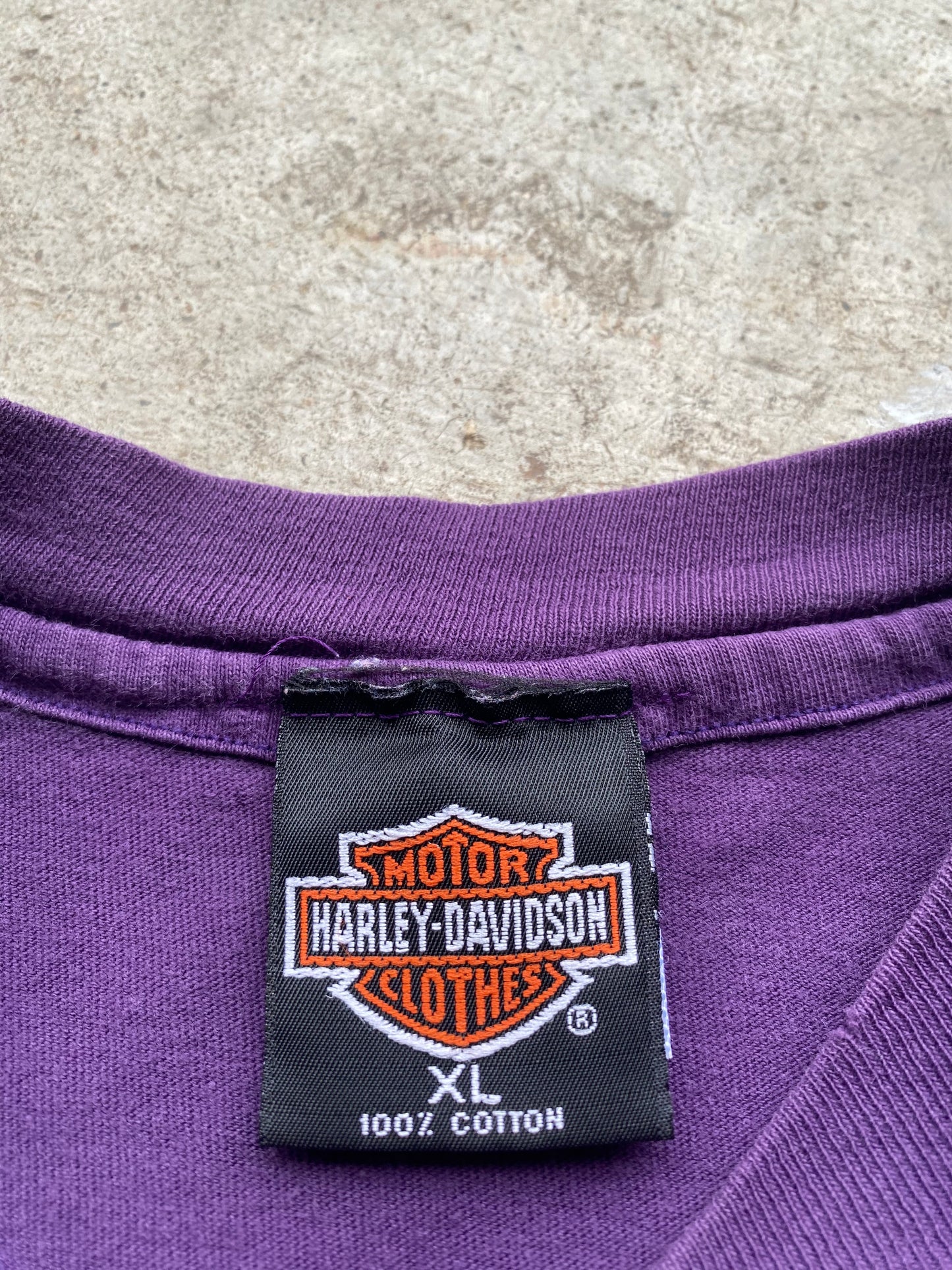 Vintage Harley Davidson Blue on purple flame size extra large