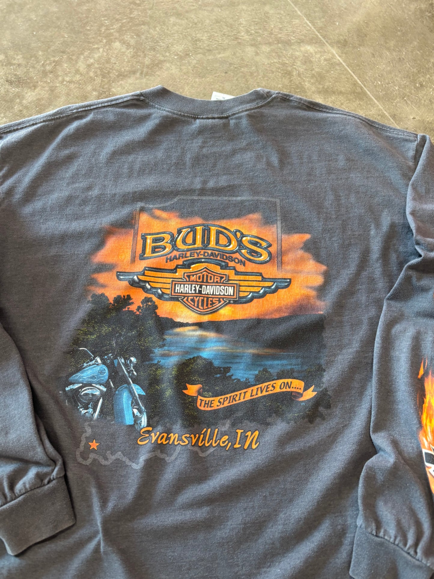 Harley Davidson Eagle flame long sleeve size XL