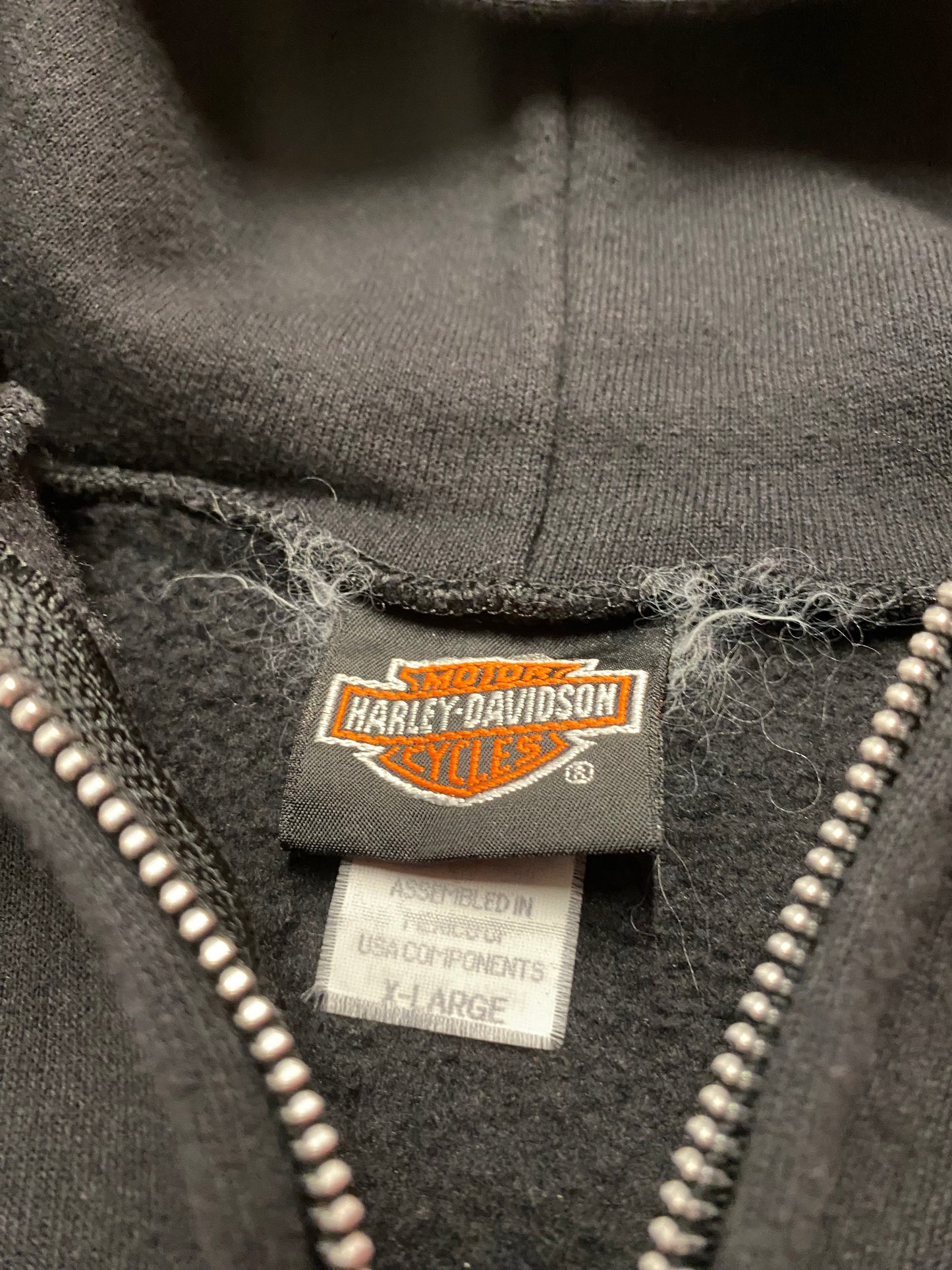 Vintage Harley Davidson Flame Burst zip up hoodie size extra large