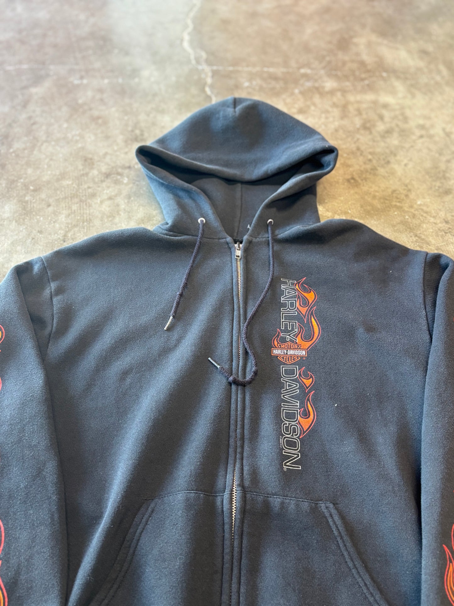 Vintage Harley Flame Zip up hoodie size medium